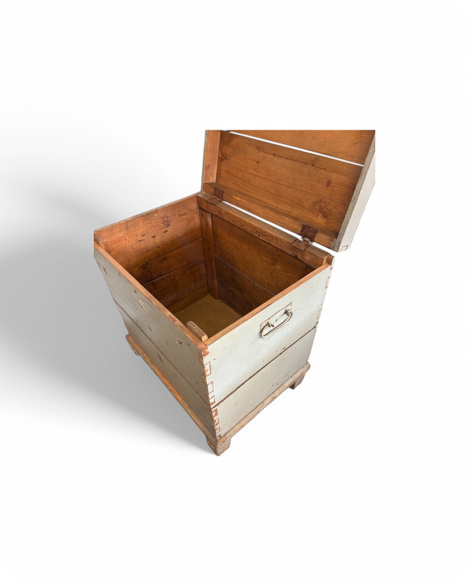 Grey Distressed Antique Wooden War Chest