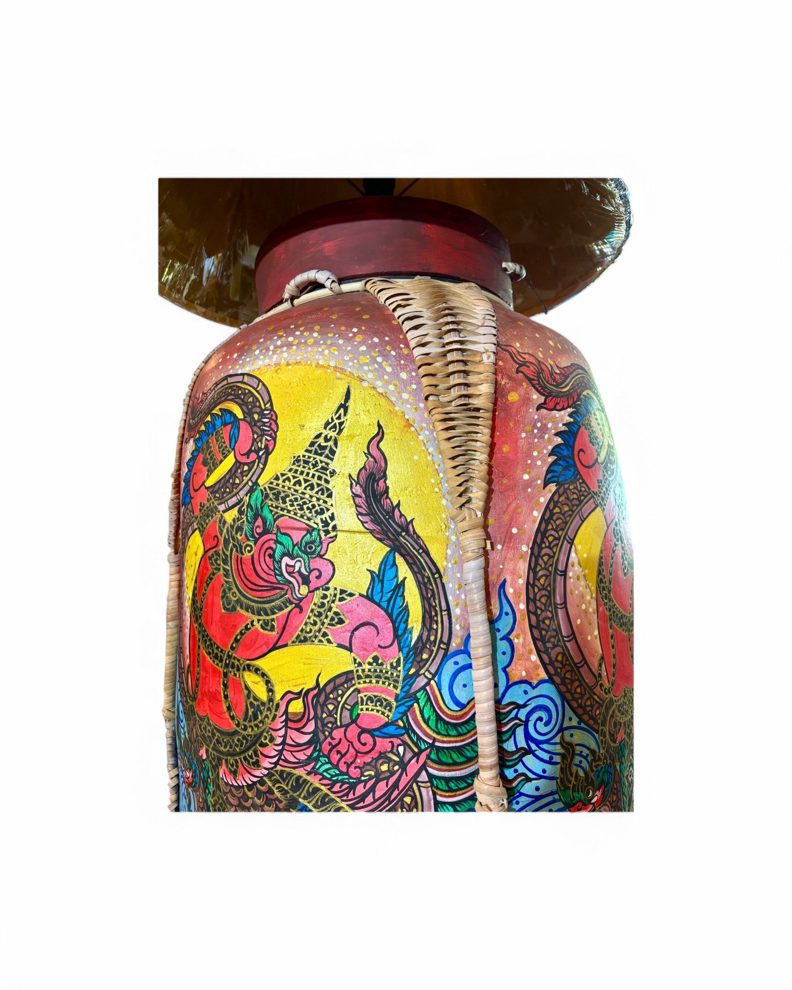 Thai Oriental Hand-painted Singha Lamp Shade