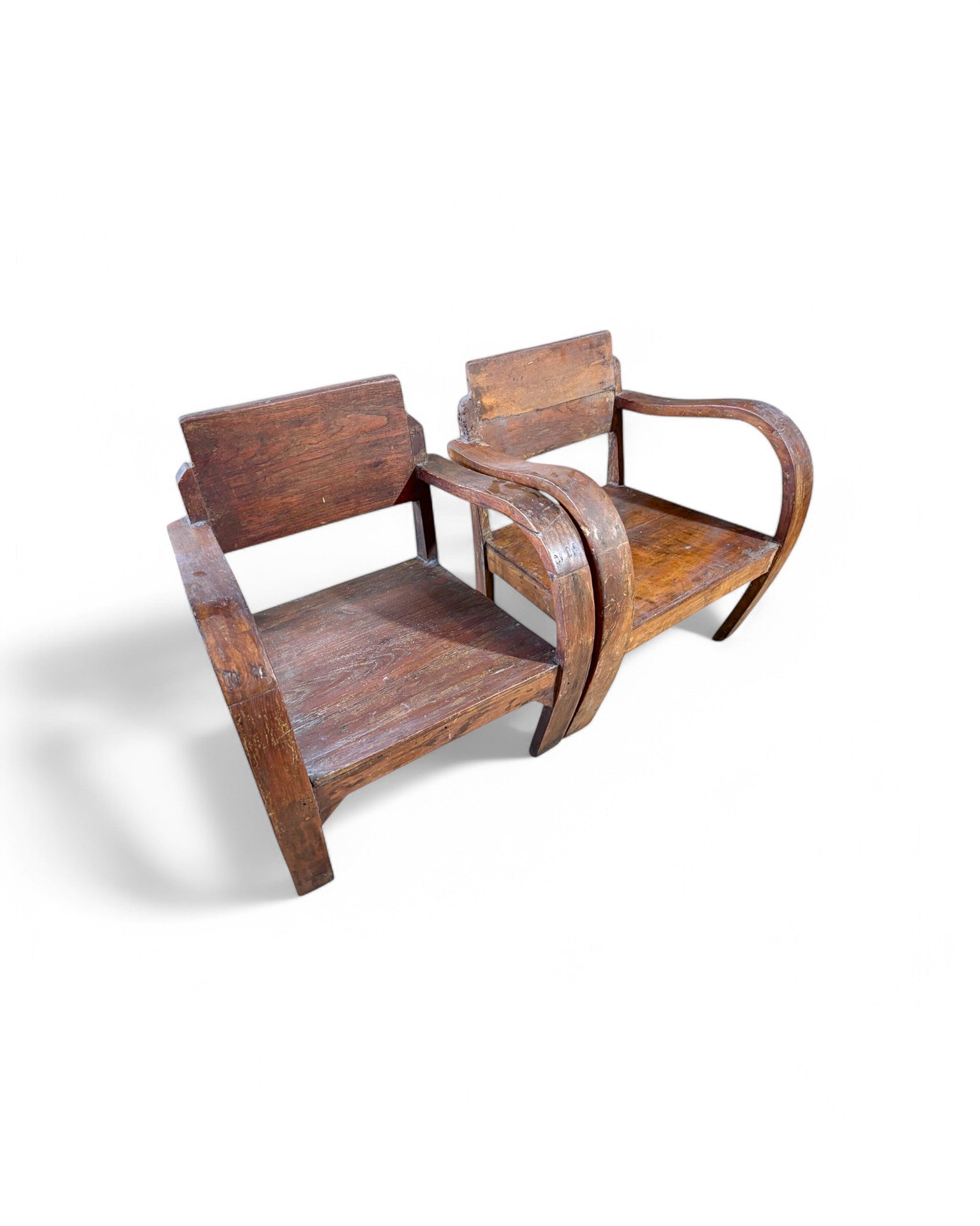 Sukhothai Wood Thai Antique Chairs - Set of 2