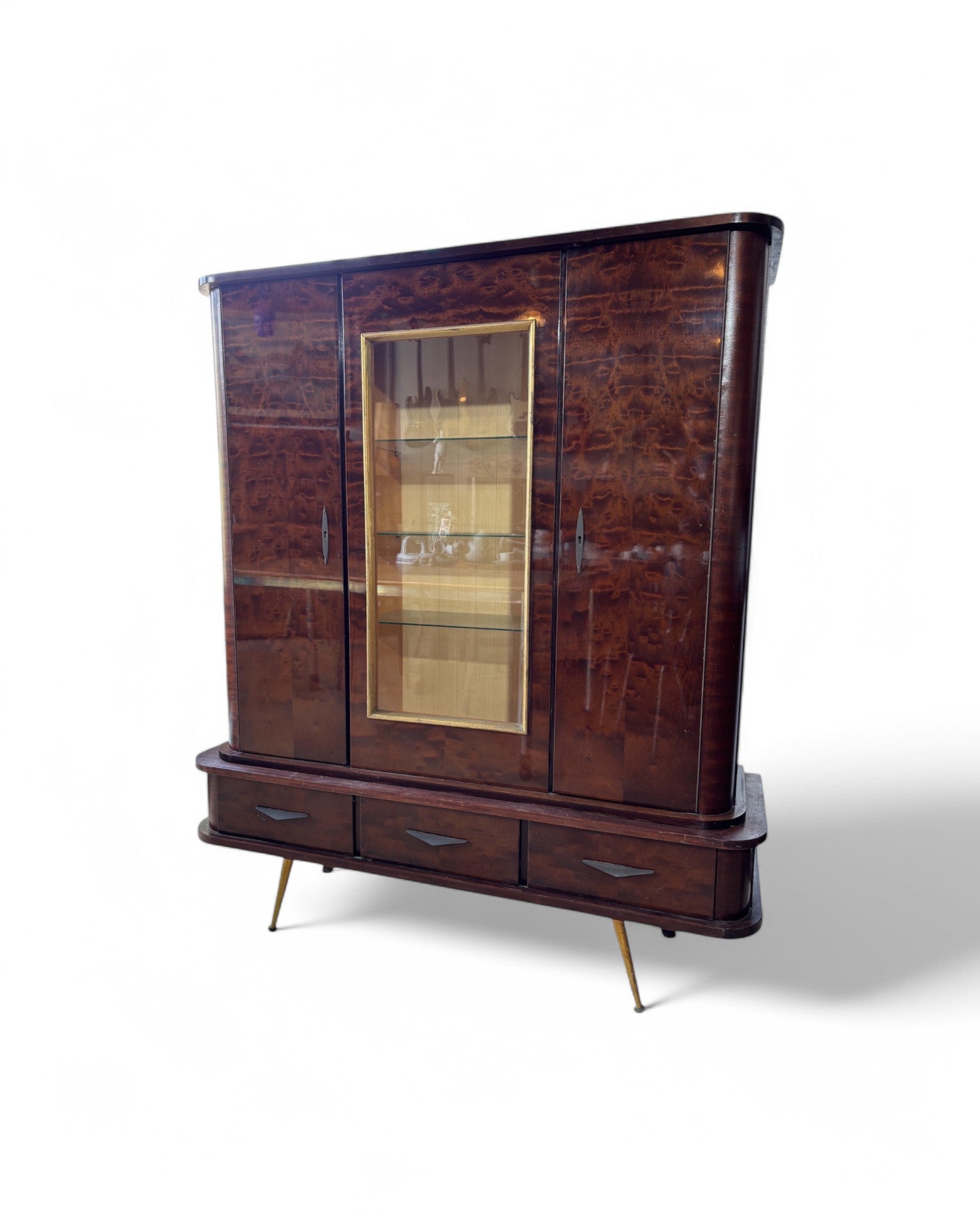 Mid-Century Modern German Lacquered Liquor Cabinet