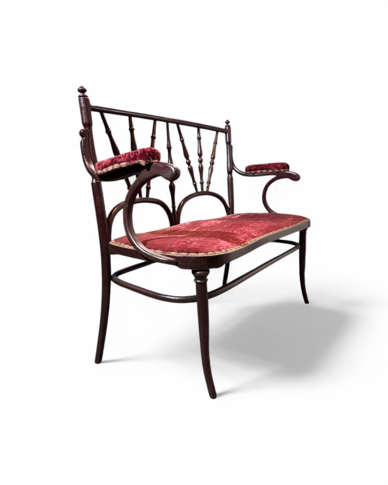 Set of 5 Wooden Ruby Wicker Indo Chine Sofa