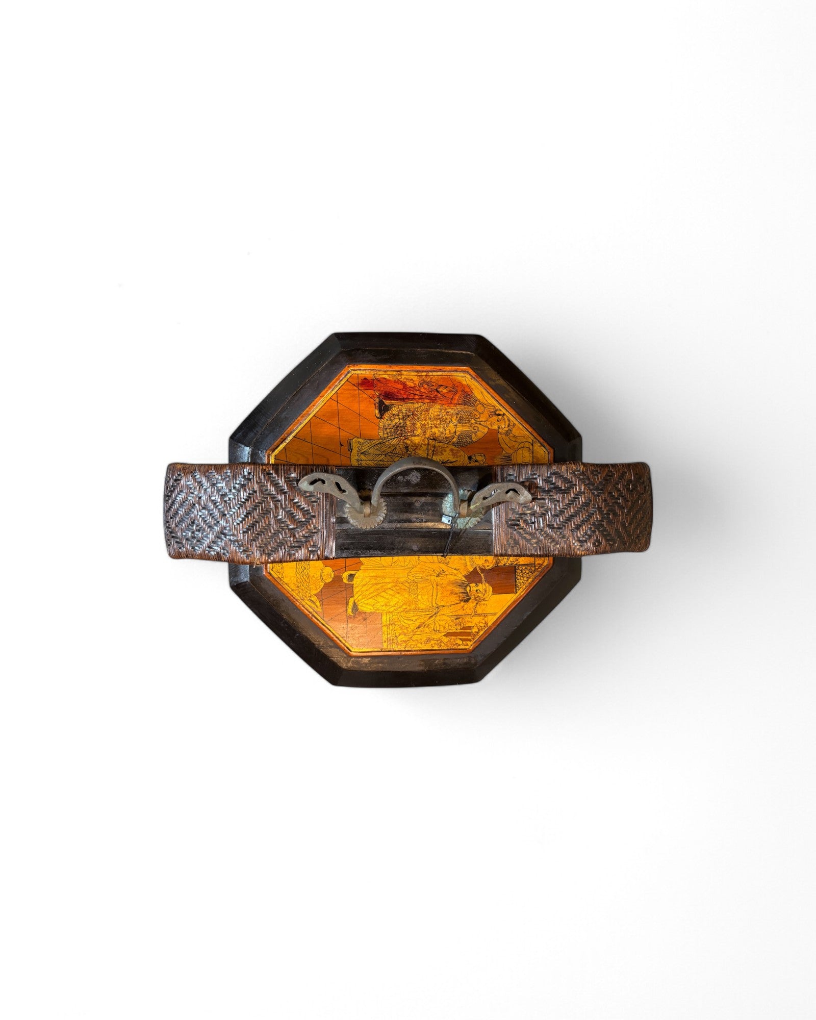 1900s Chinese Chinoiserie Bamboo Trim Antique Three-Tier Wood Wedding Baset