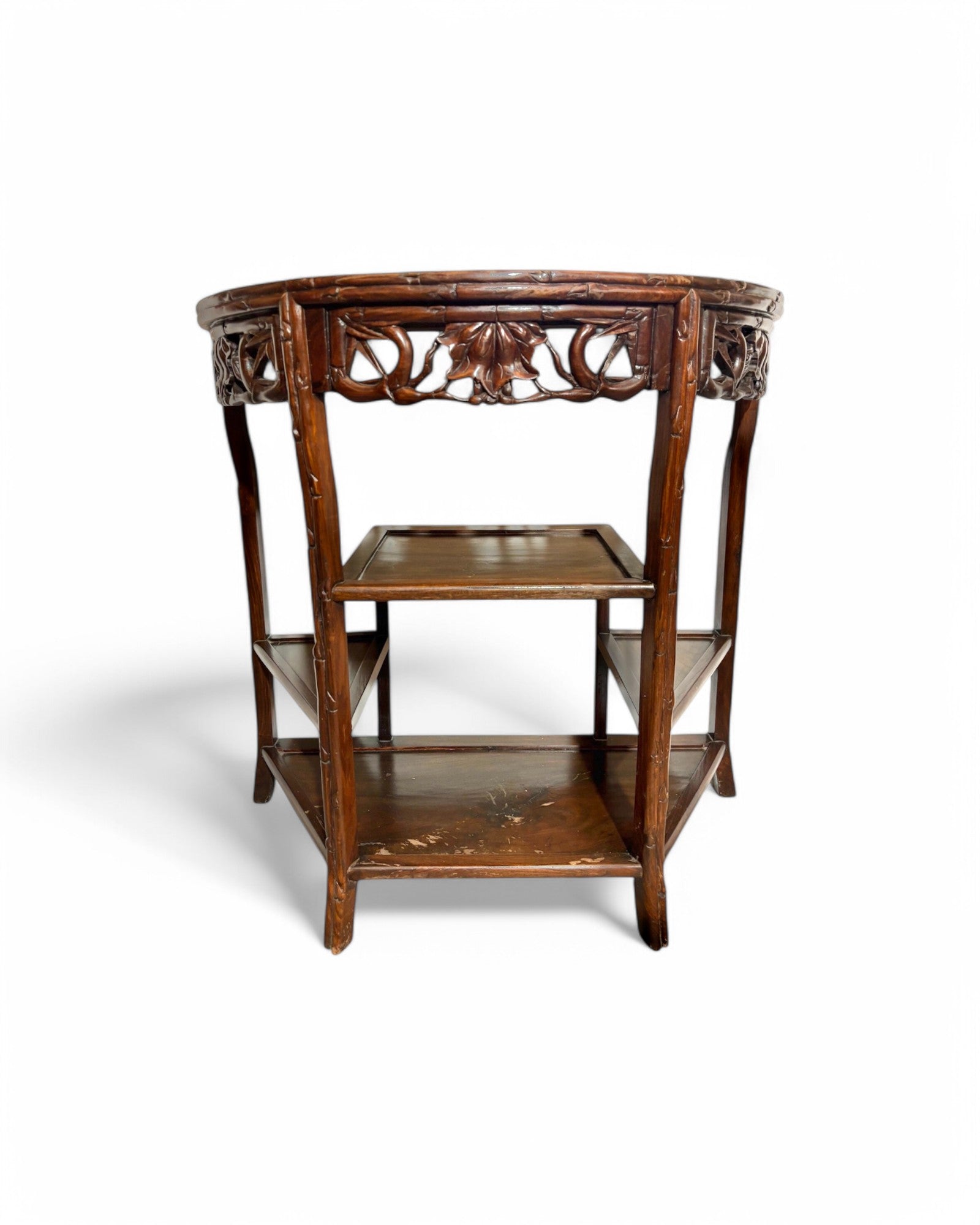 Tongue & Groove Hardwood Ornate Carved Wall Table