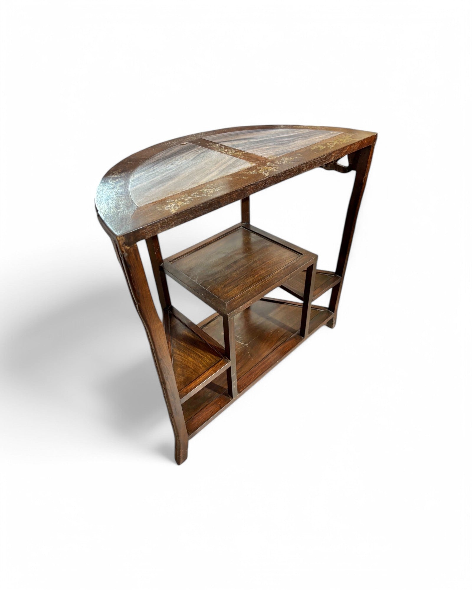 Tongue & Groove Hardwood Ornate Carved Wall Table