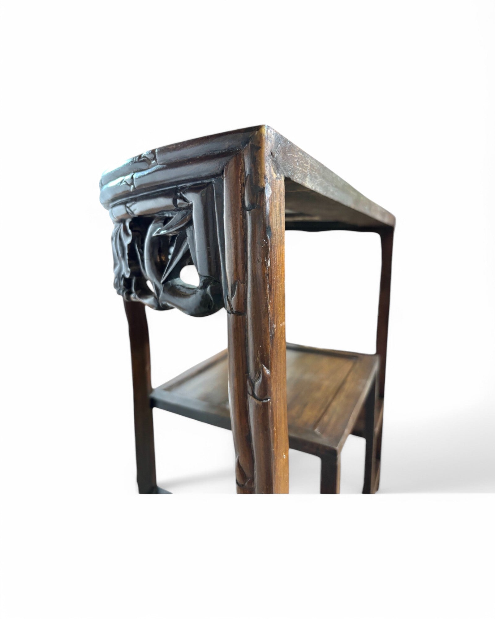 Tongue & Groove Hardwood Ornate Carved Wall Table