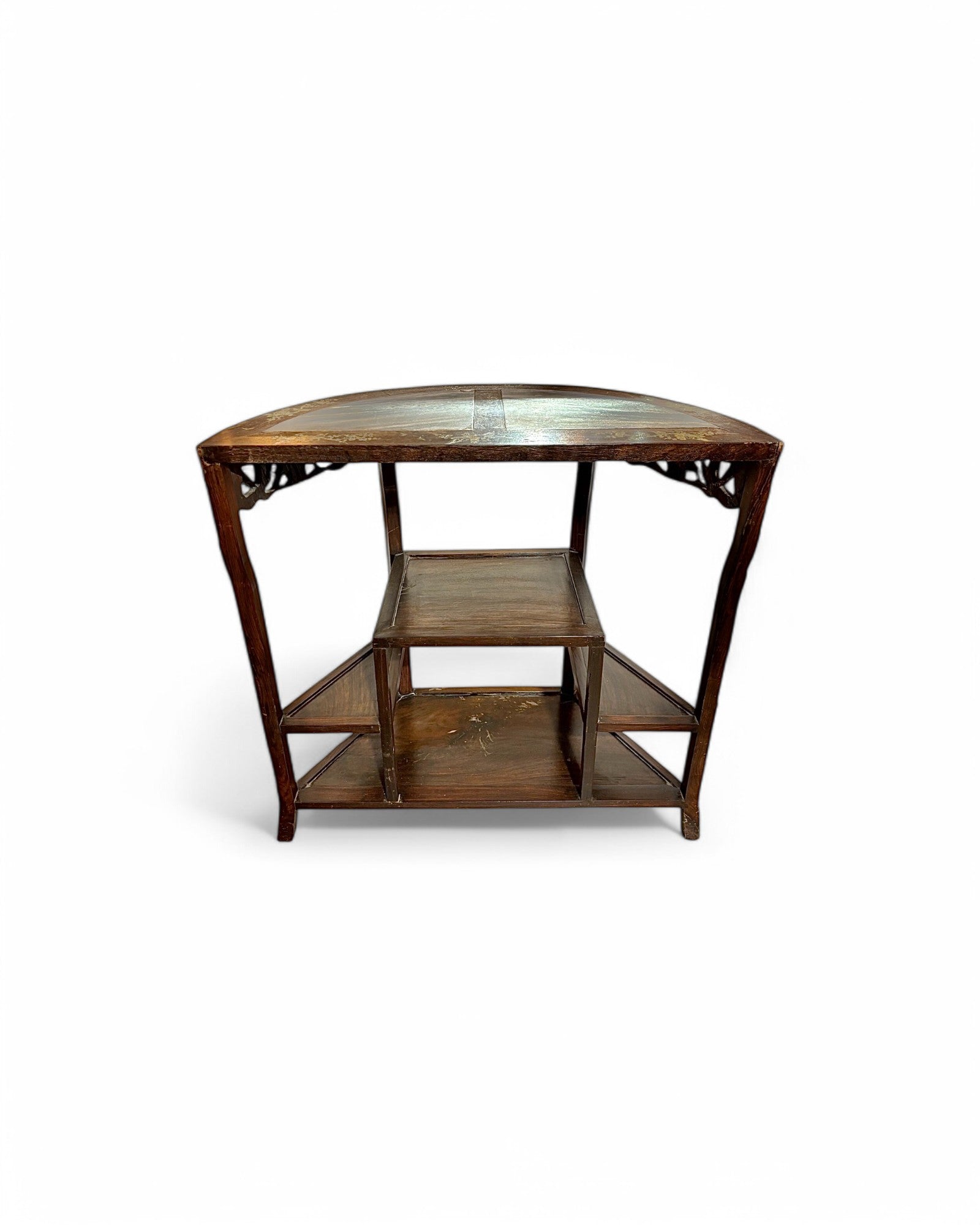 Tongue & Groove Hardwood Ornate Carved Wall Table