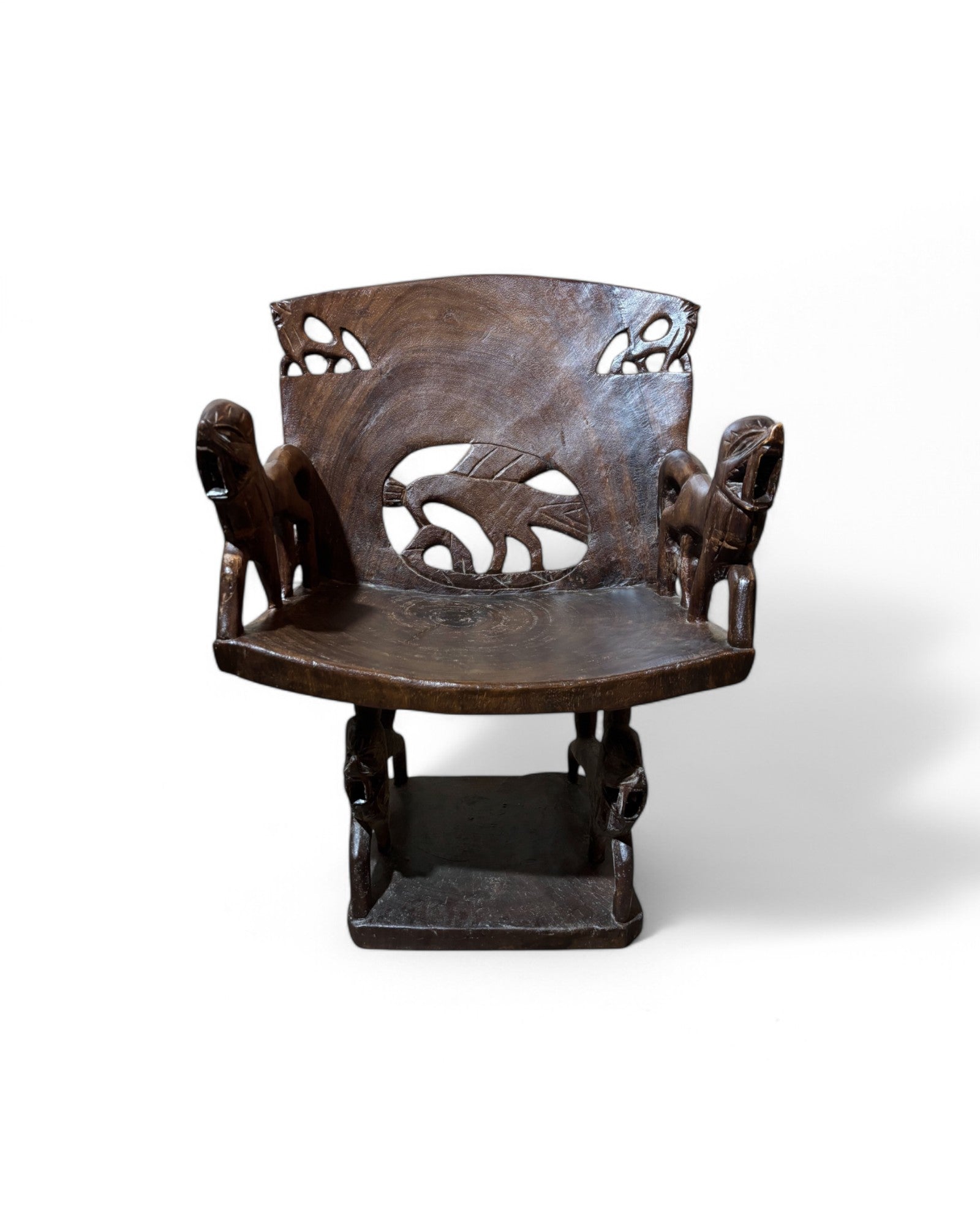 African Tigress Wood Throne
