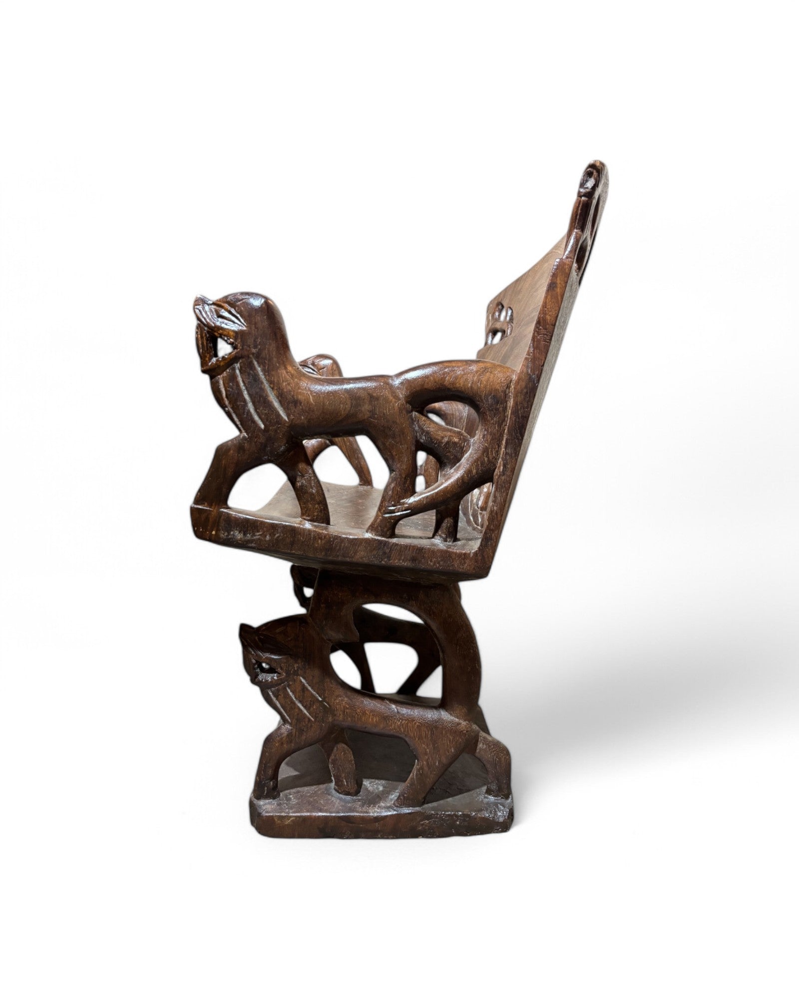 African Tigress Wood Throne