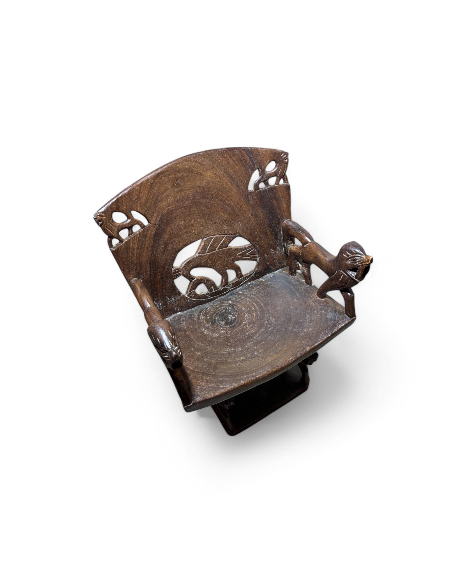 African Tigress Wood Throne
