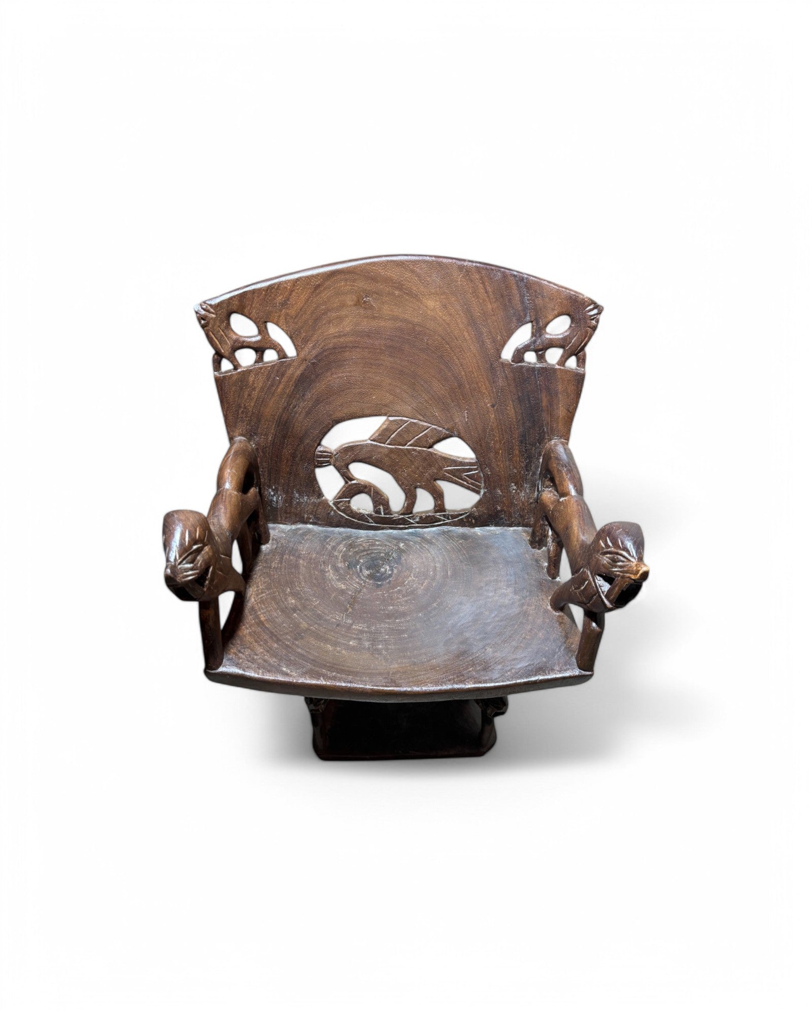 African Tigress Wood Throne