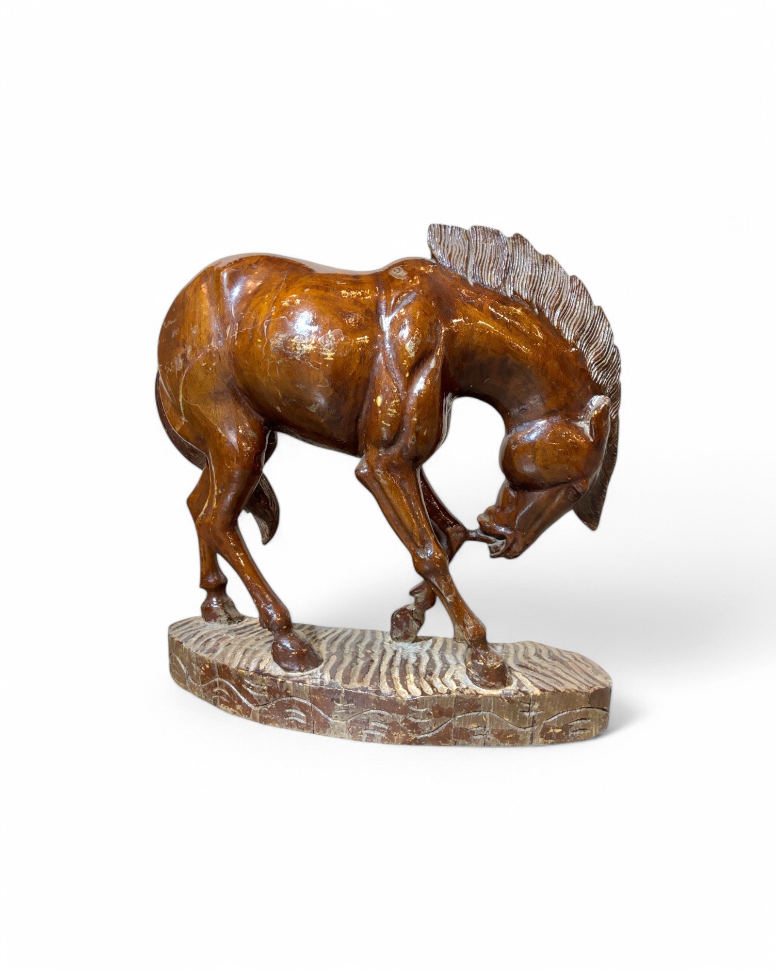 Mighty Horse, Laquered Oriental Wood Sculpture