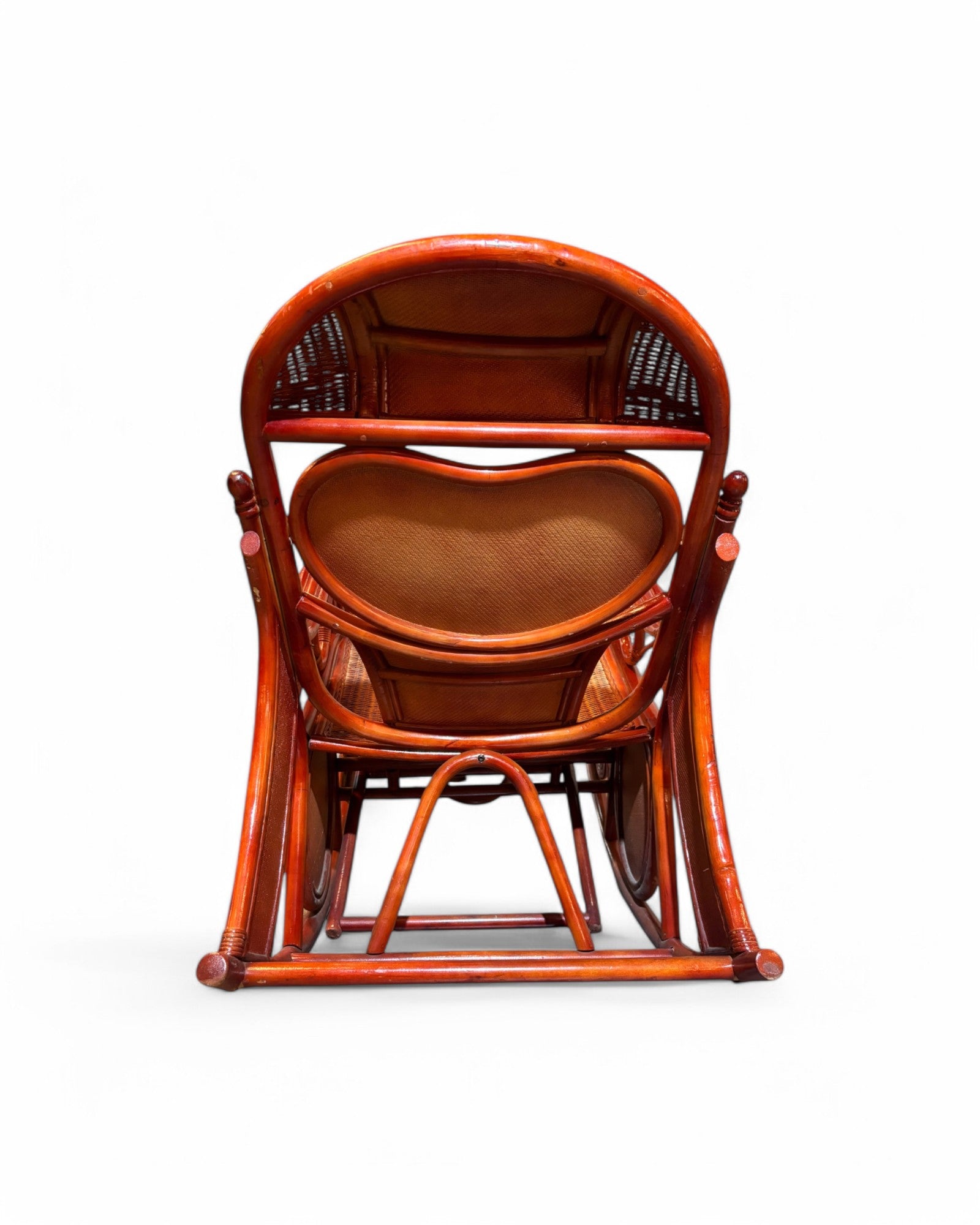 Rattan Ergonomic Adjustable Mahogany Rocker