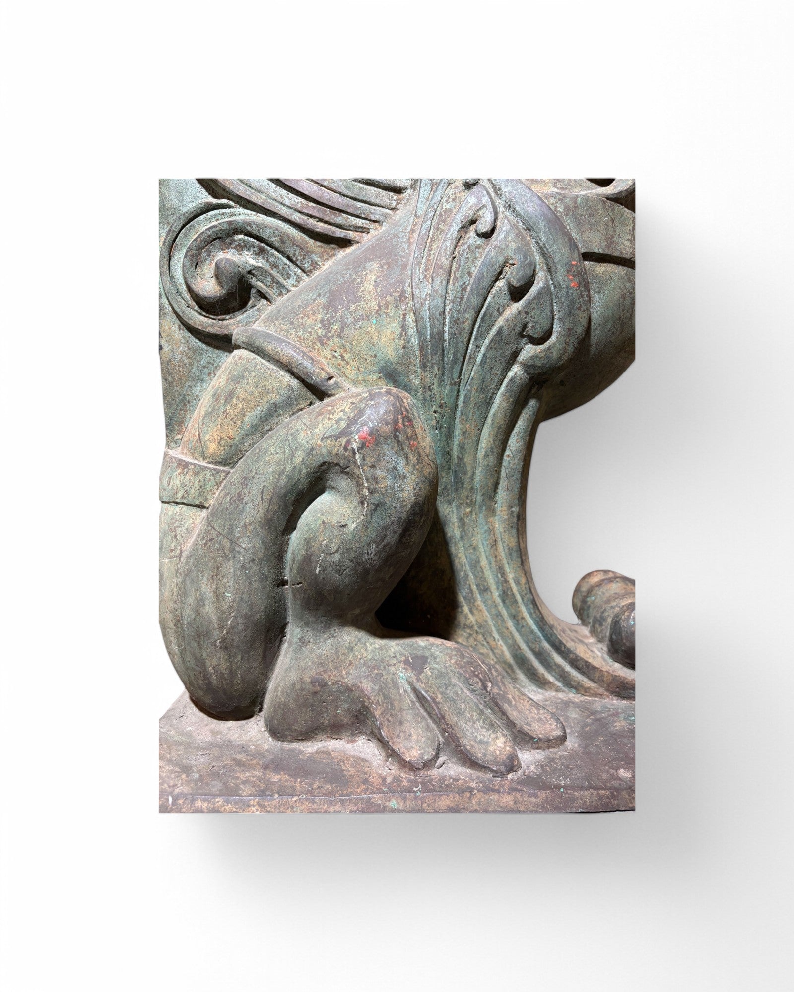 Bronze Green Sphinx Patina Steel Pedestal