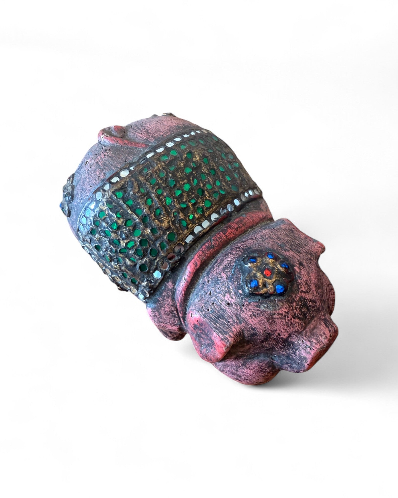 Good Luck Hand Embroidered Pig Sculptures - Set of 2