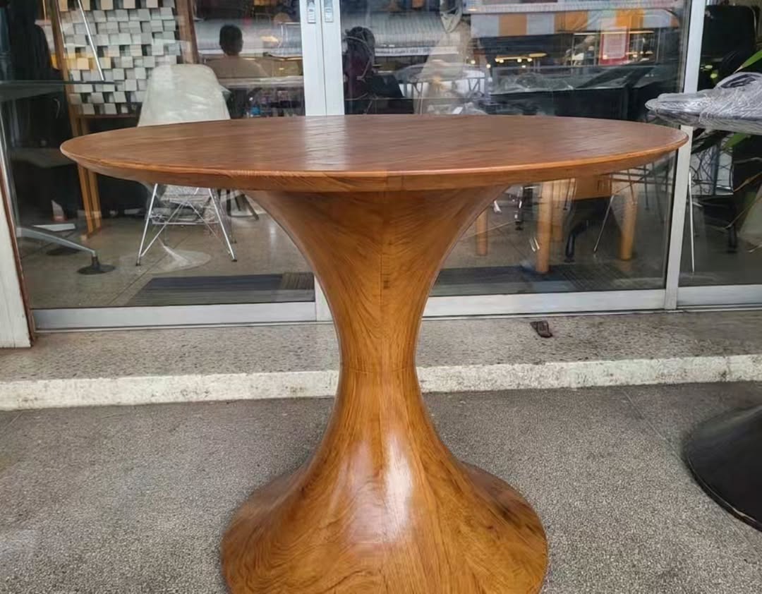 Oneida Solid Wood Pedestal Dining Table - Natural Wood