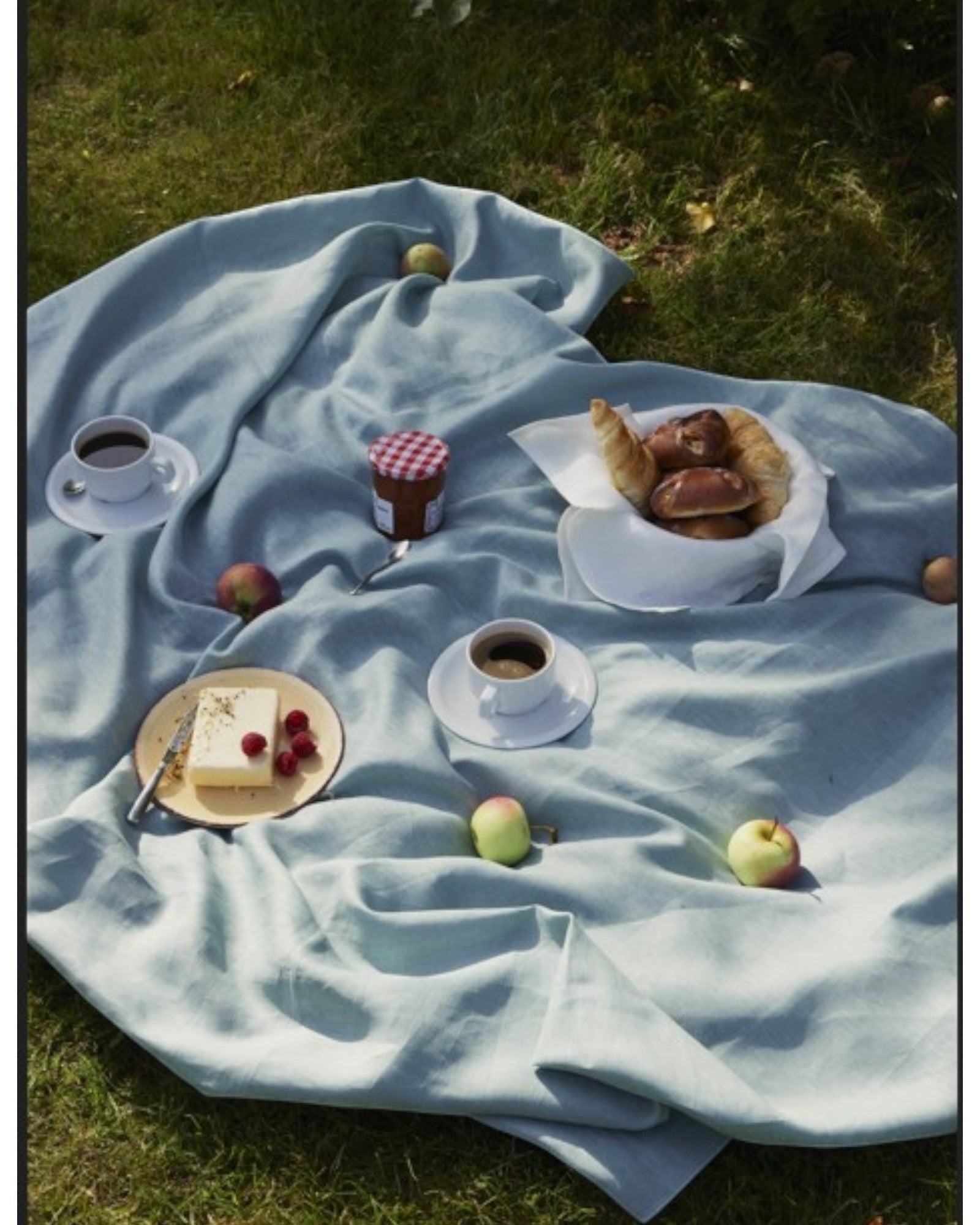 Light Blue, Classic Linen Tablecloth