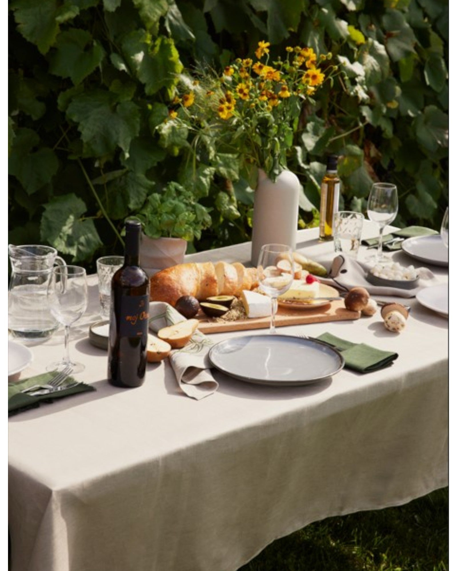 Stone, Classic Linen Tablecloth