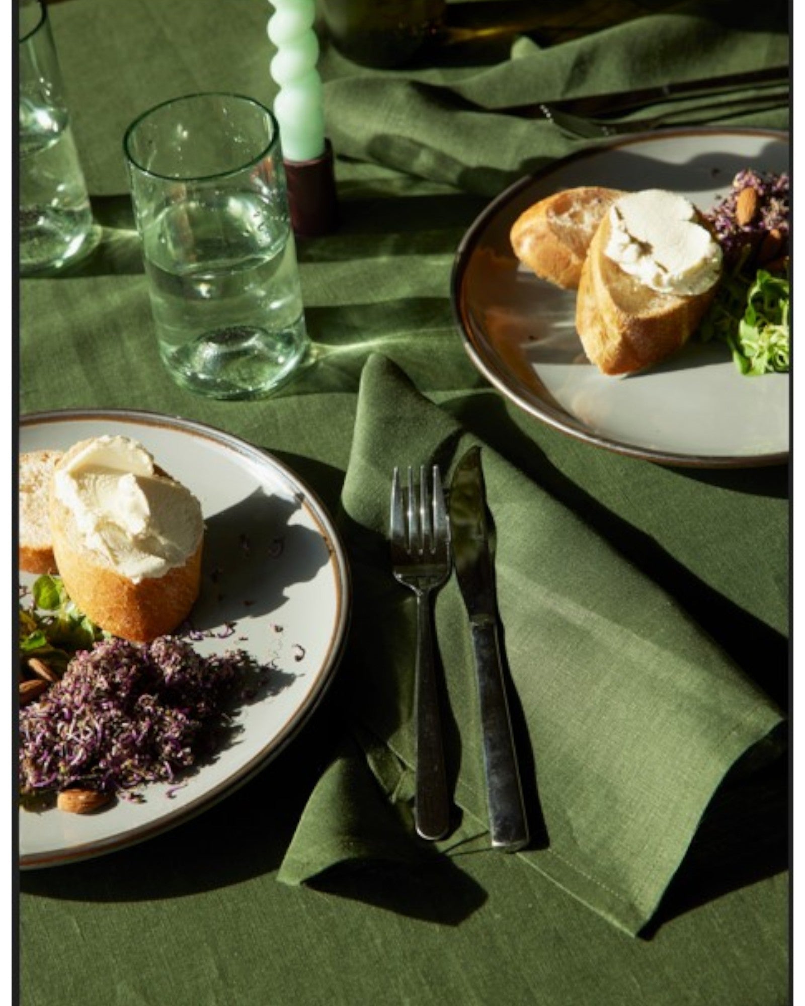 Pine Green Classic Linen Napkins - Set of 4