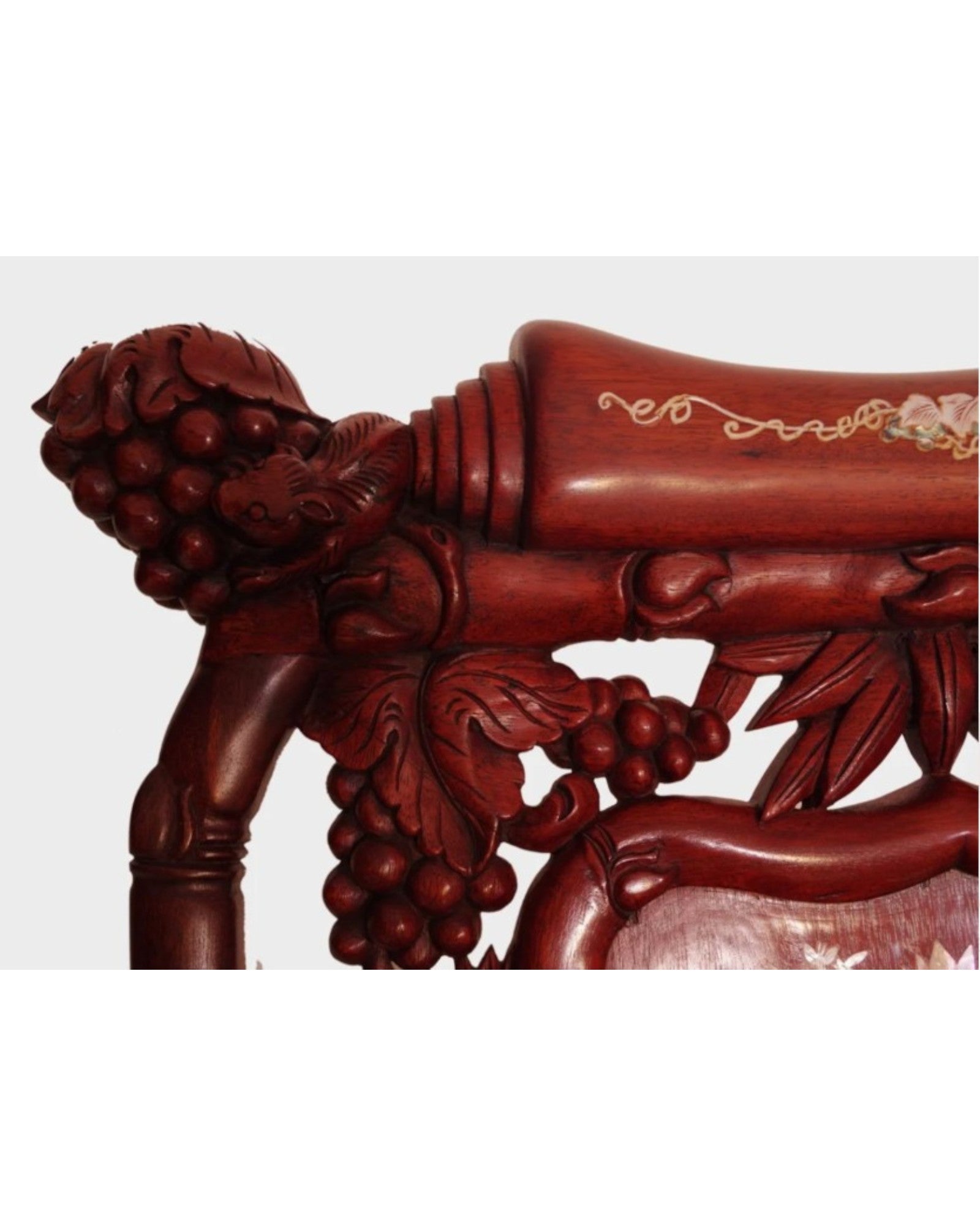 Chinese Mother-of-Pearl Inlaid Rosewood Rocking Recliner (Imperial-Style “Taishi” Chair)
