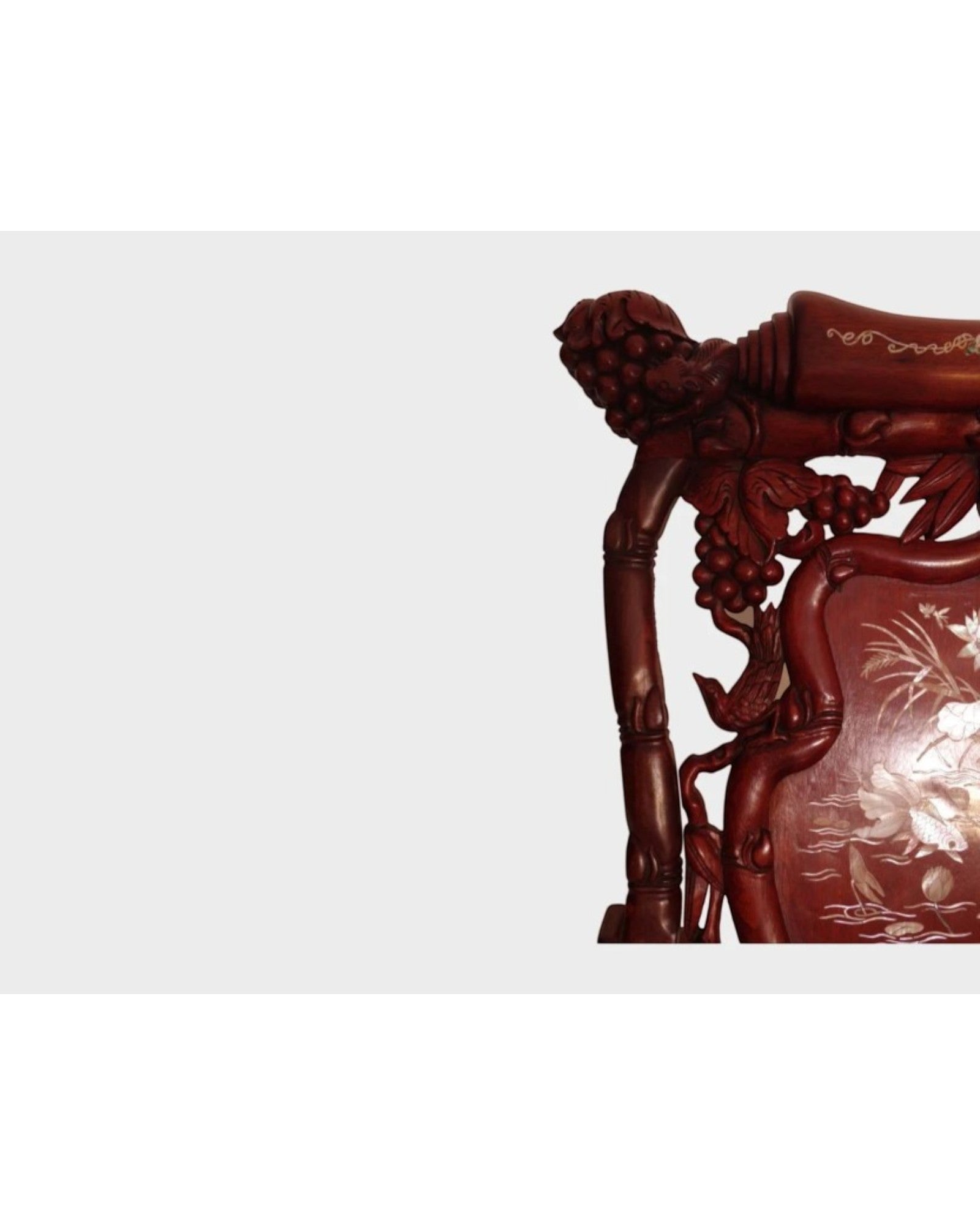 Chinese Mother-of-Pearl Inlaid Rosewood Rocking Recliner (Imperial-Style “Taishi” Chair)