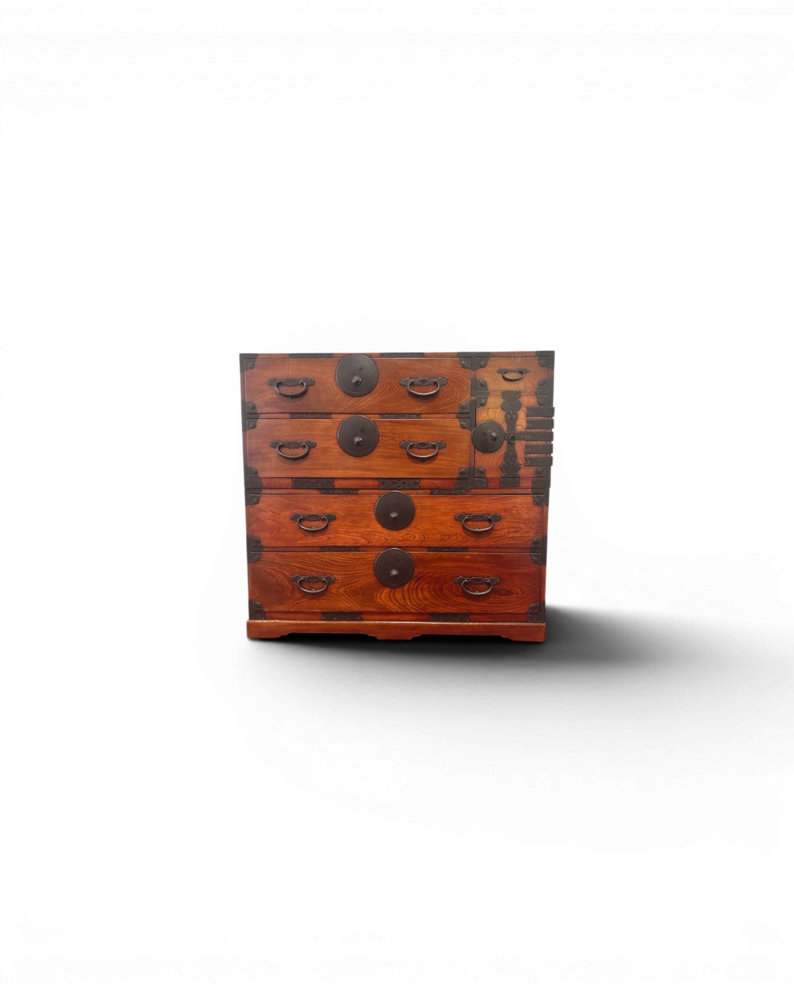 Nihonmatsu Keyaki Bridal Tansu Chest with Brass Fittings