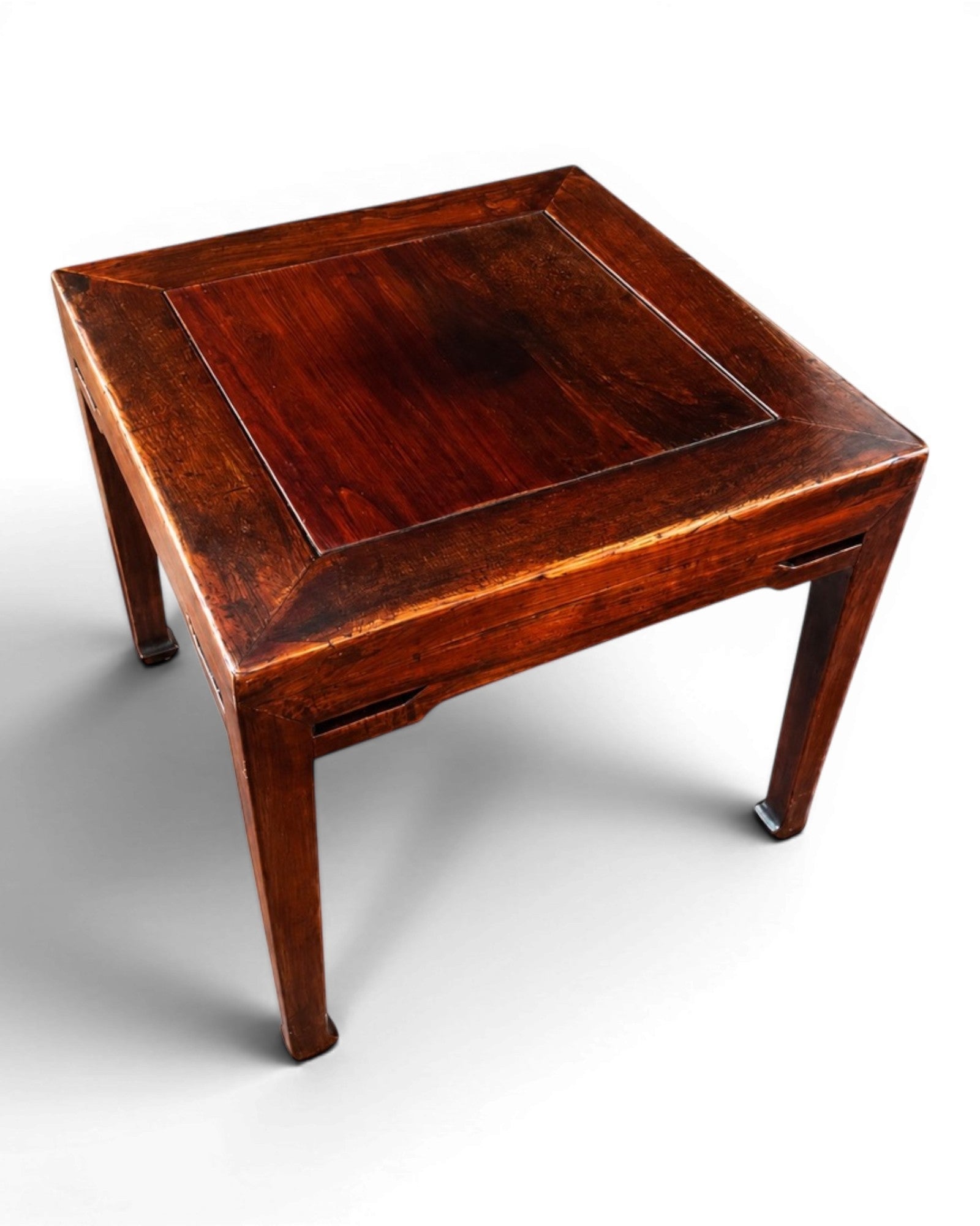Pair of Qing Dynasty Low Elm Wood Side Tables / Stools