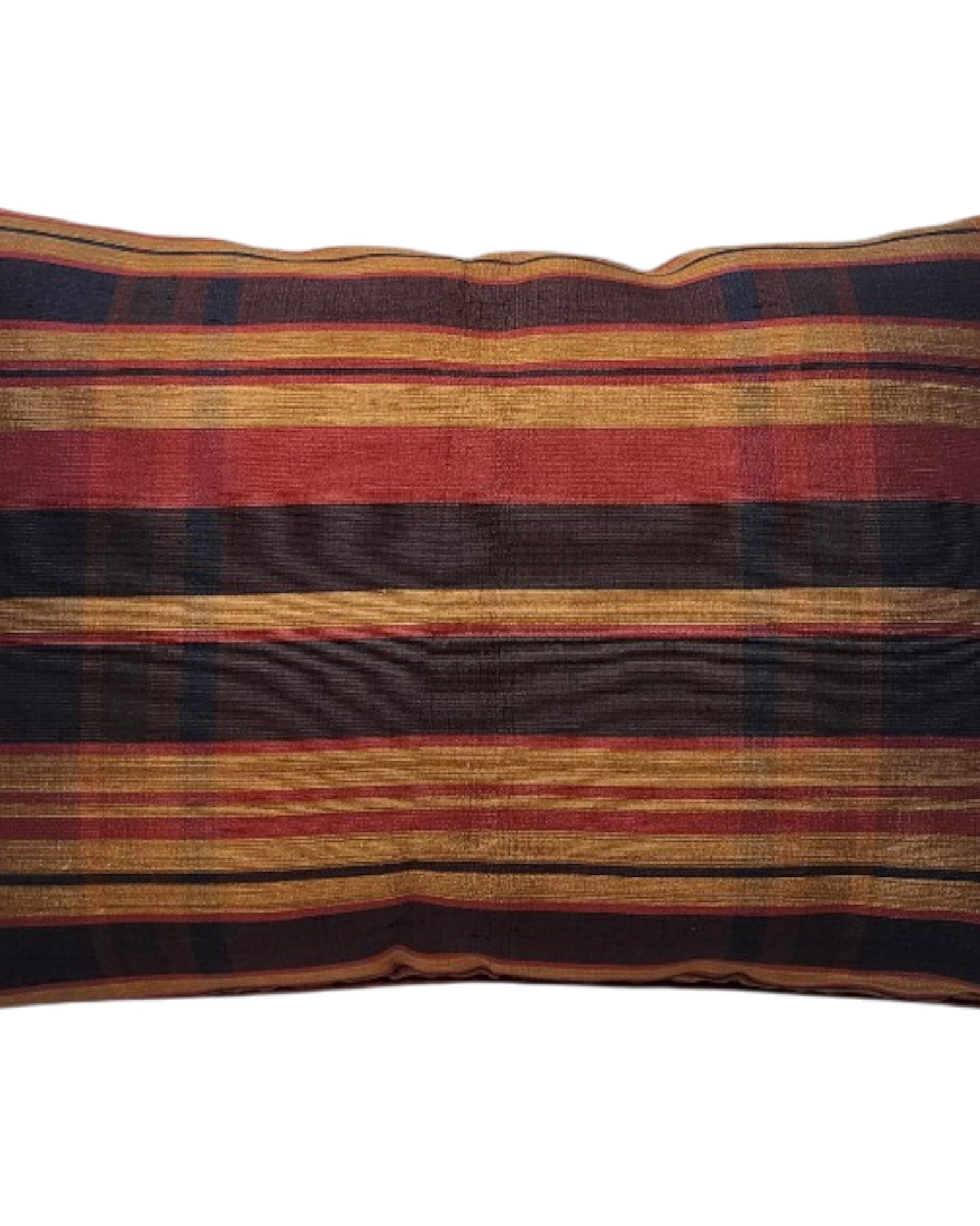 Patterned Silk Lumbar Cushion - Black Sunset