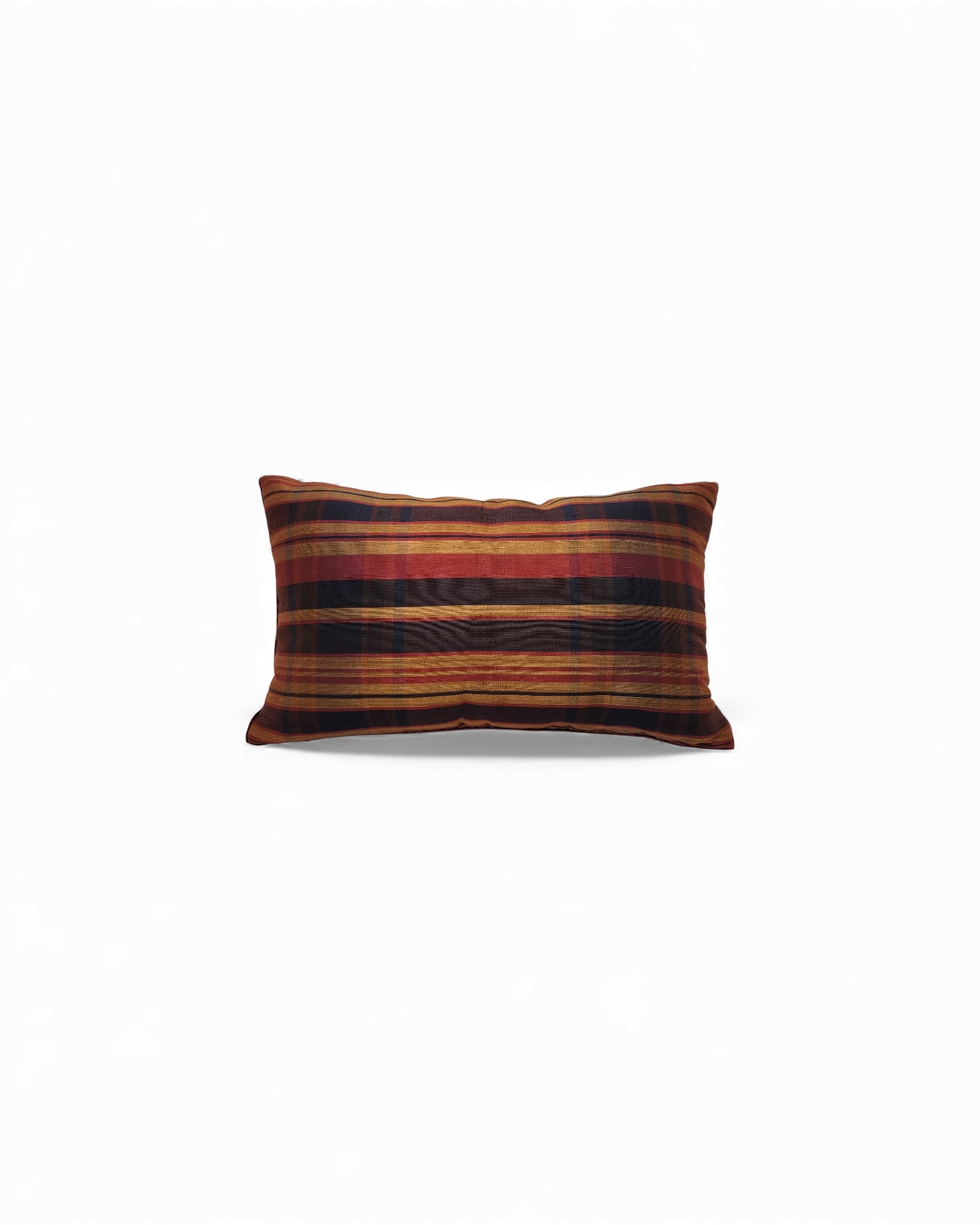 Patterned Silk Lumbar Cushion - Black Sunset