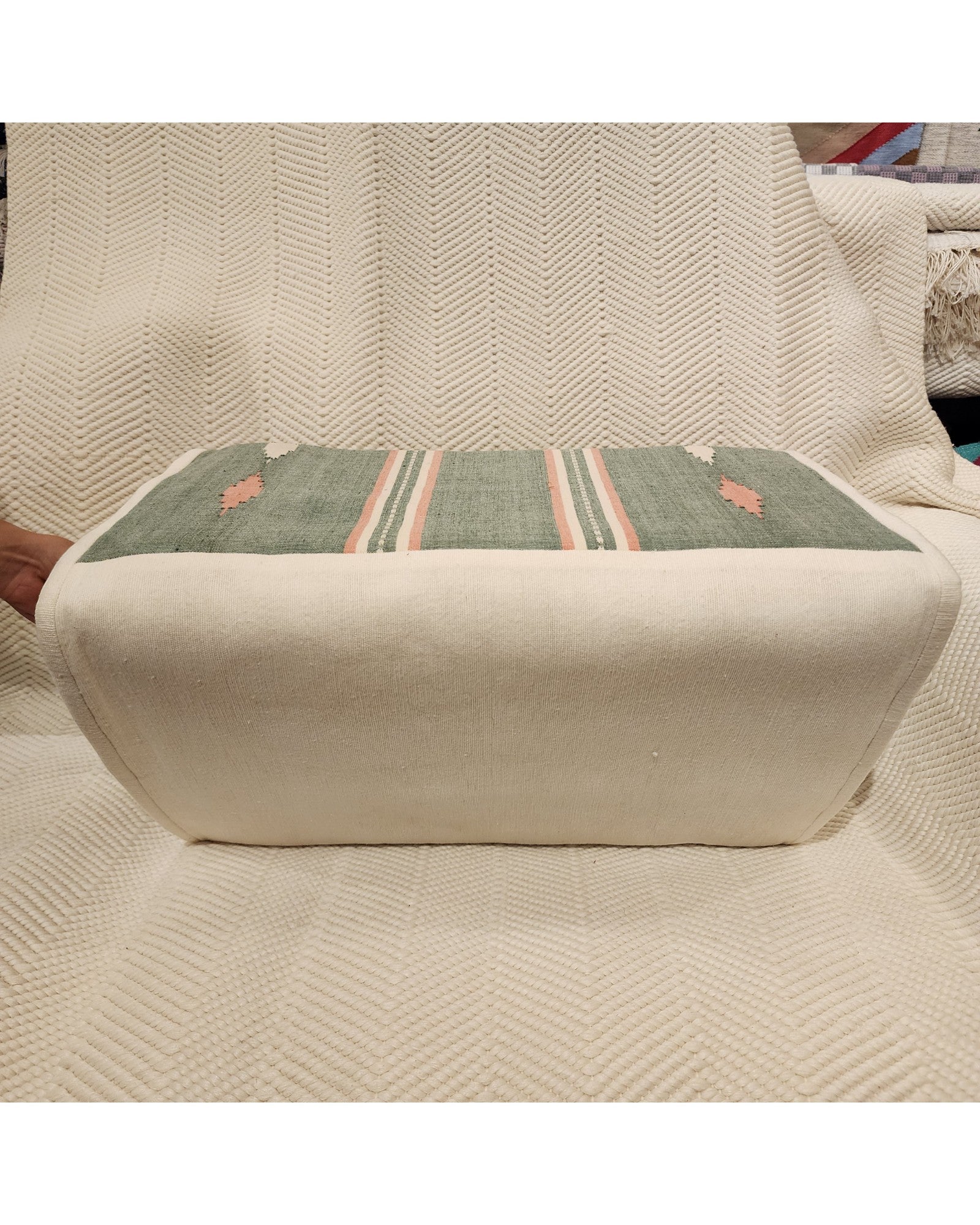 Triangular Cushion with Cotton Cover - Light Green