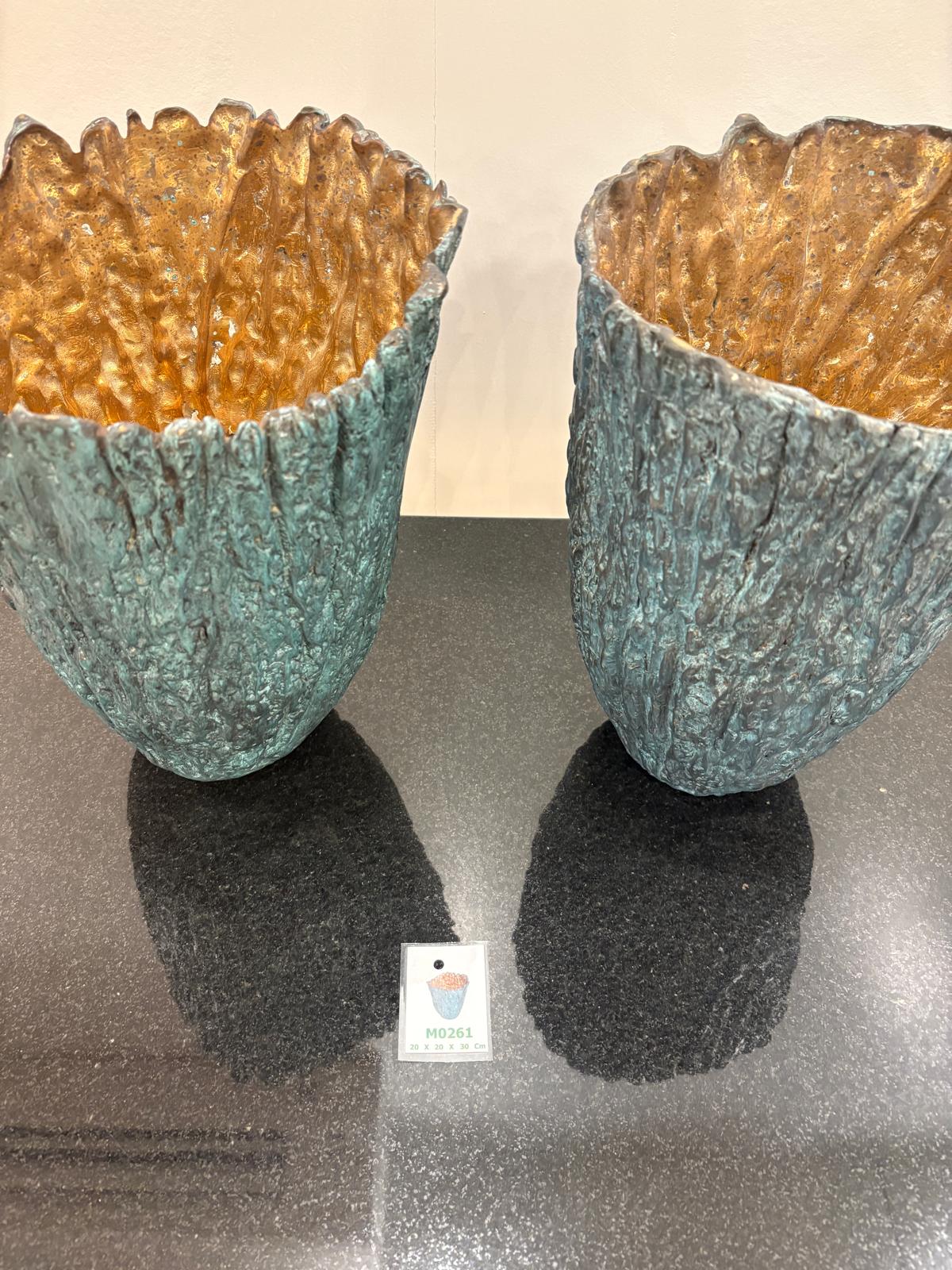 Brass Bark Vase (L)
