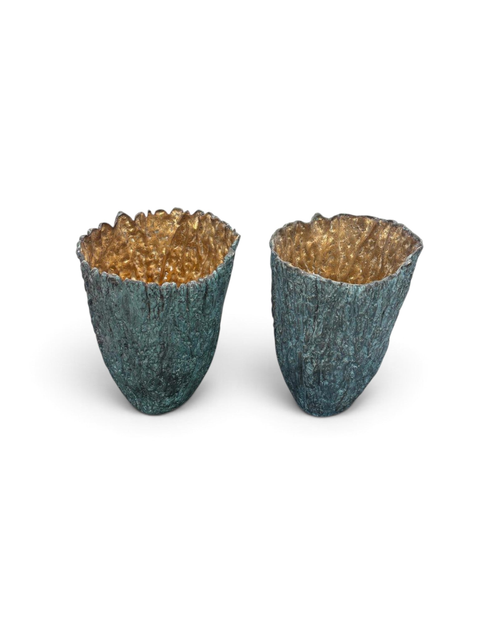 Brass Bark Vase (L)