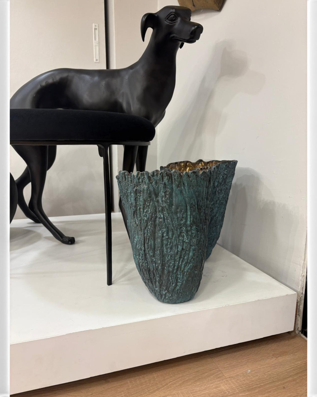Brass Bark Vase (L)