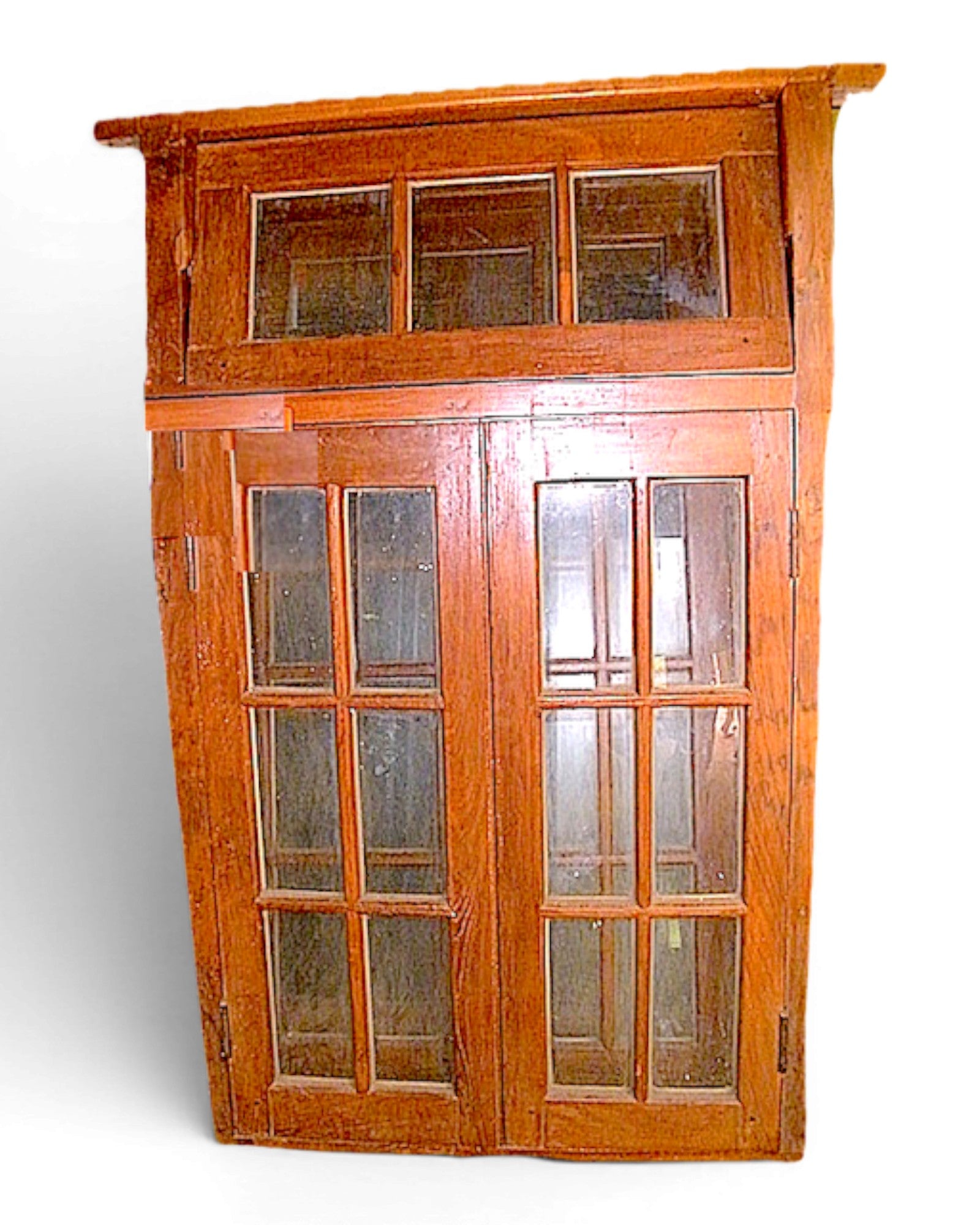 Teak Art-Deco Window With Transom Window - 1920s (G)