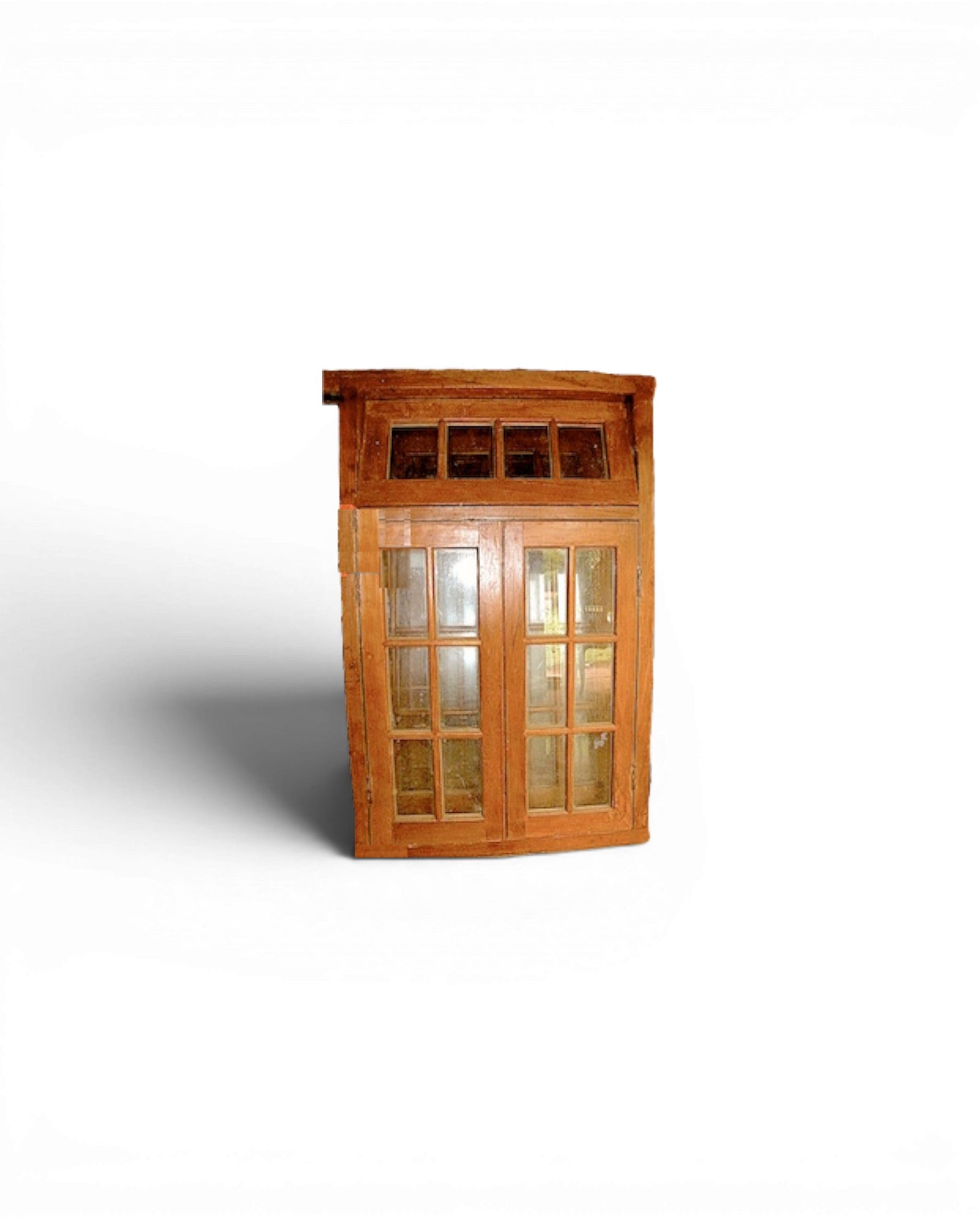 Teak Art-Deco Window with Transom Window - 1920s (H)