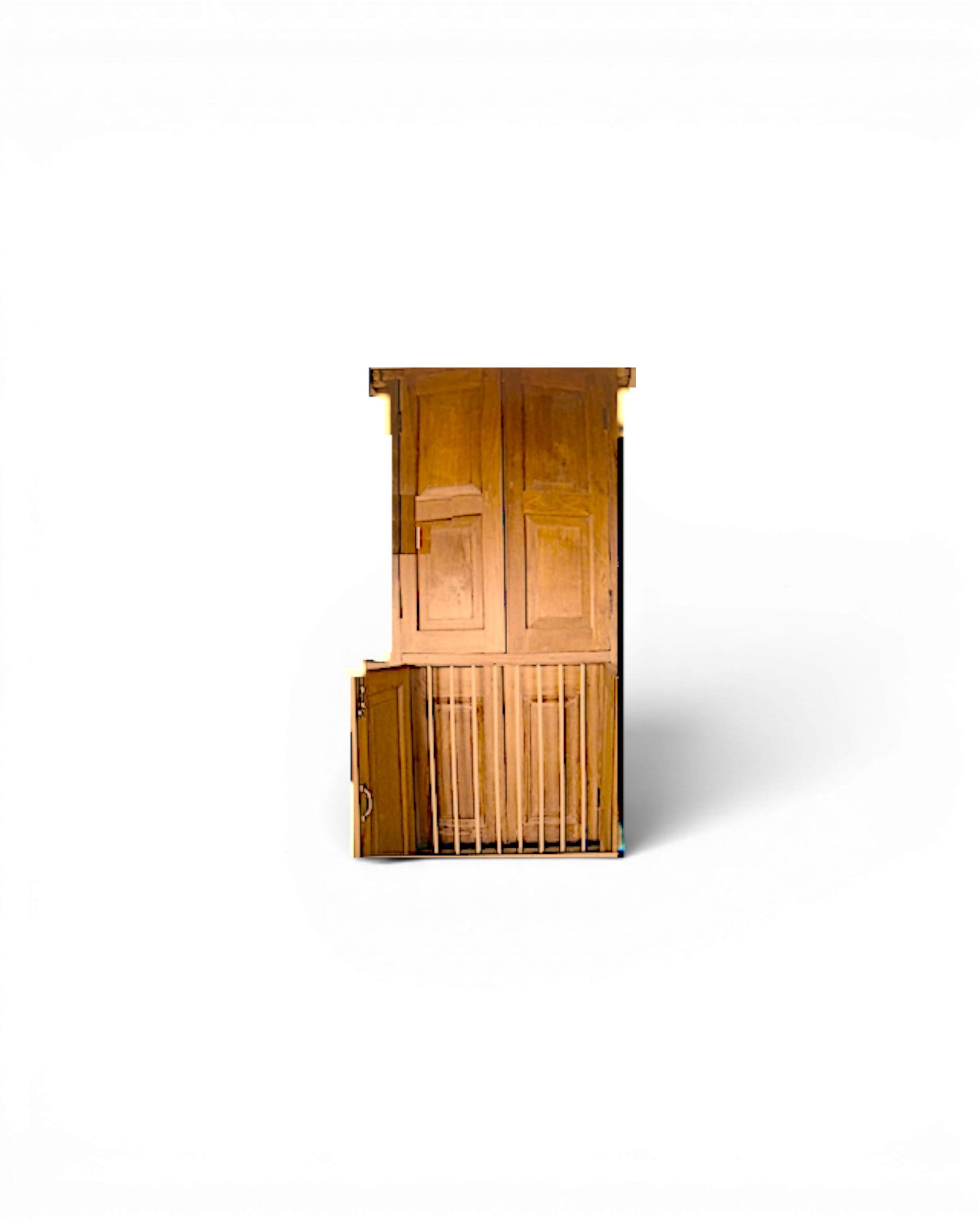 Teak - Window with Protective Lower Bars - 1930s (L)