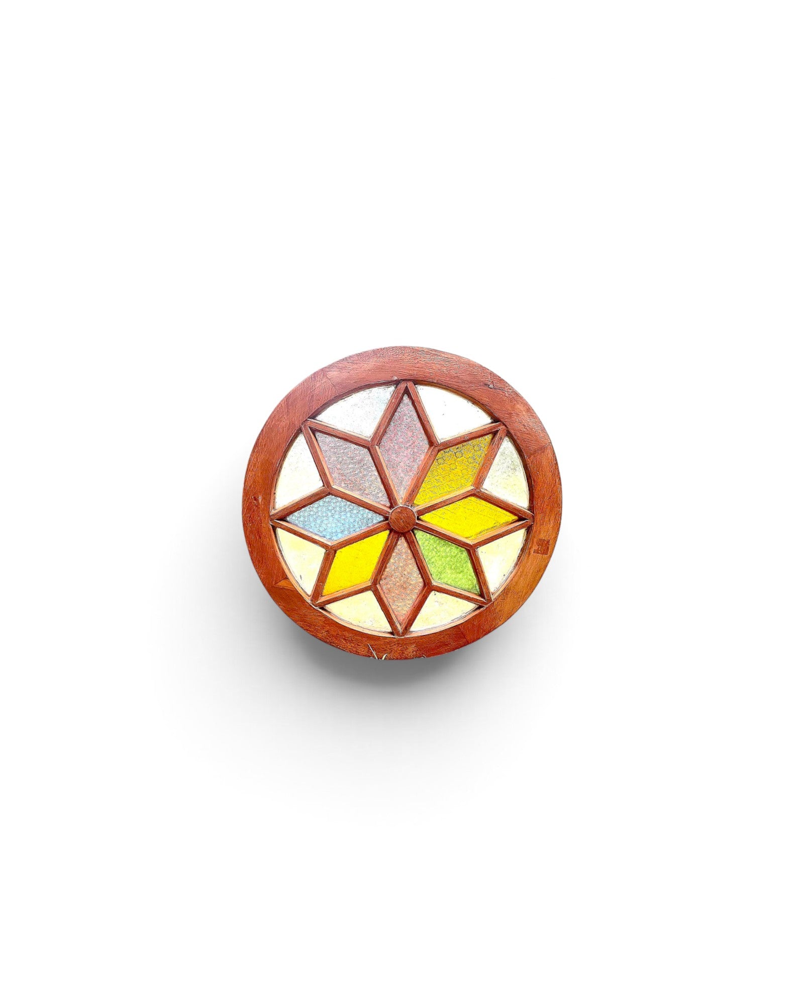Antique Bull’s-Eye Rondel Windows with Geometric Starburst Design - Surround Living - 1