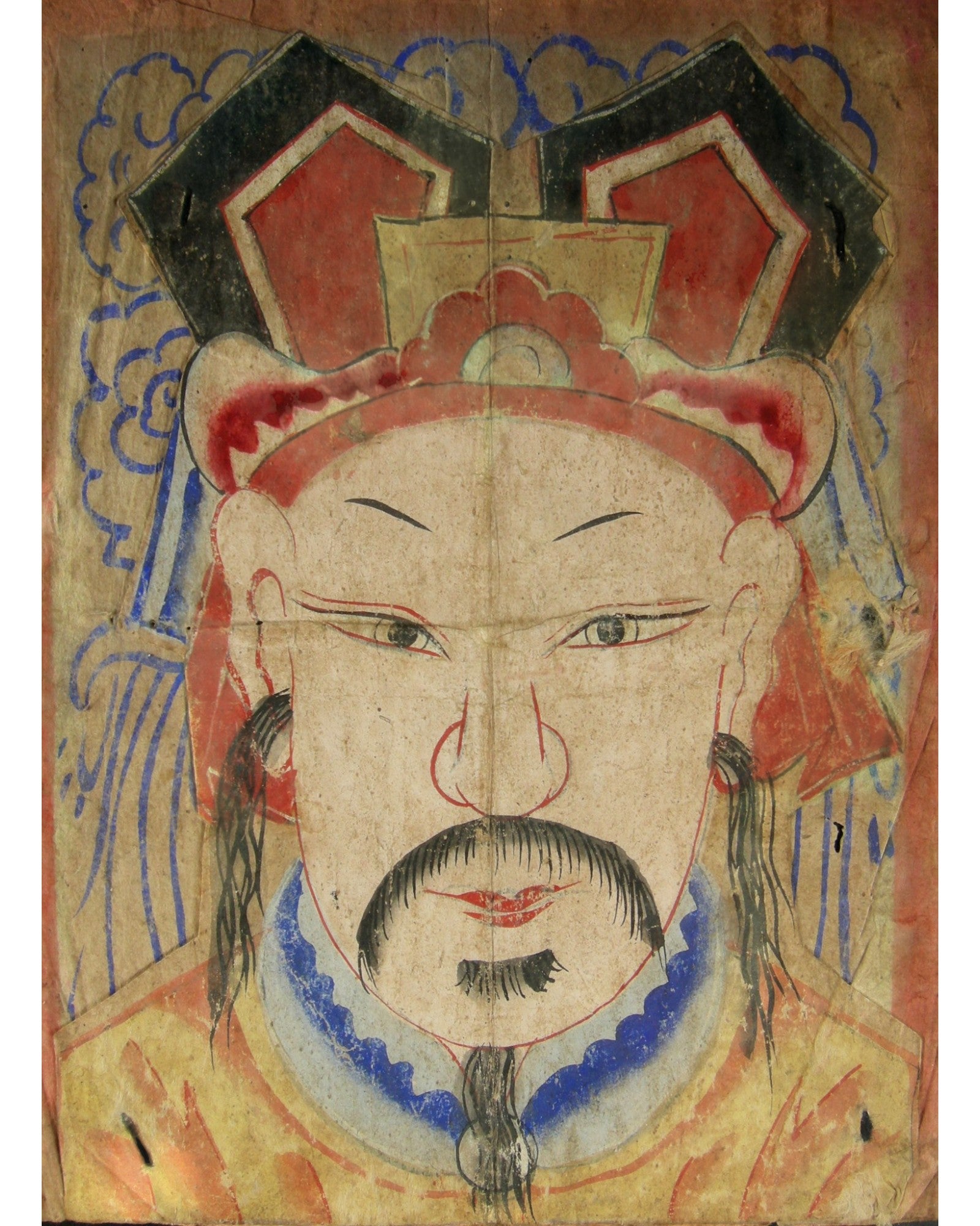 Framed Pair of Lantien Yao Ritual Paper Masks (44.5 x 60cm) - Surround Living - 4