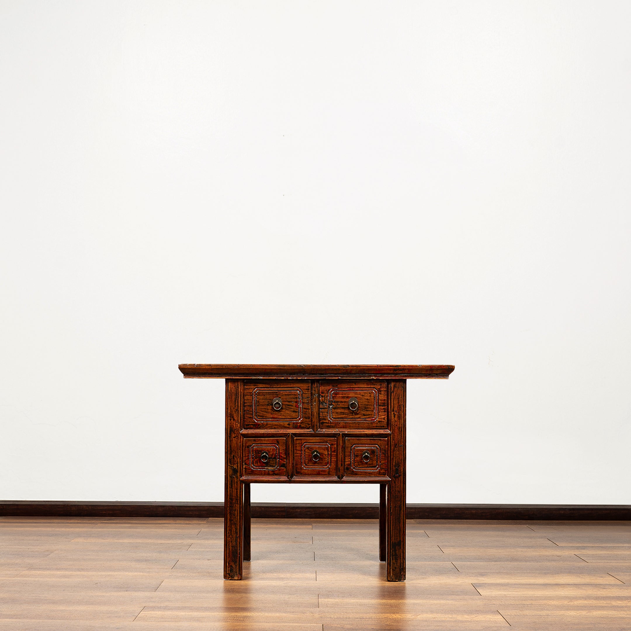 Antique Chinese Five Drawers Table