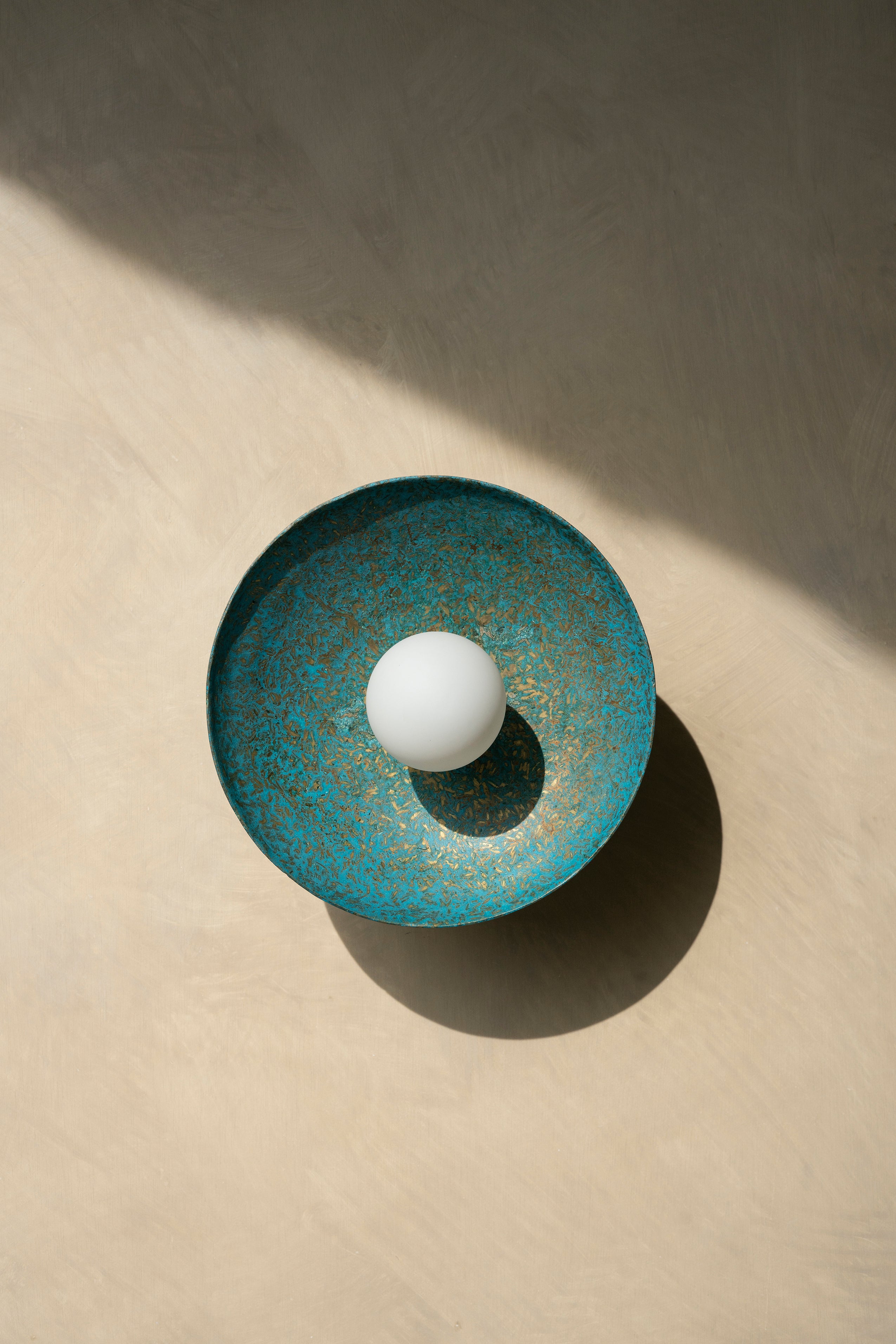 Ban Pa Ao Concave Sconce - Coiled Rice Husk Blue