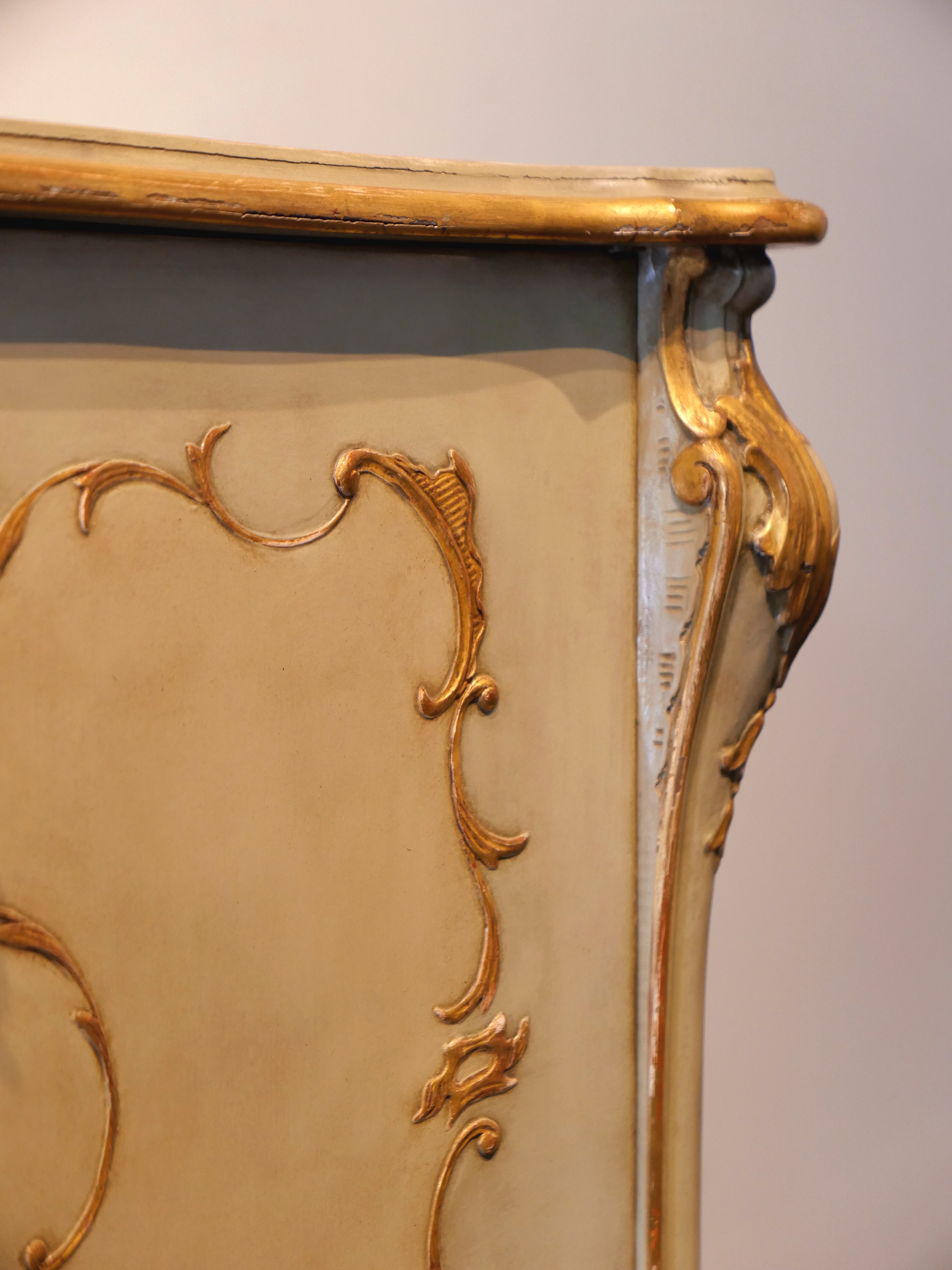 Rare Venetian Lacquered & Parcel-Gilt Secretaire