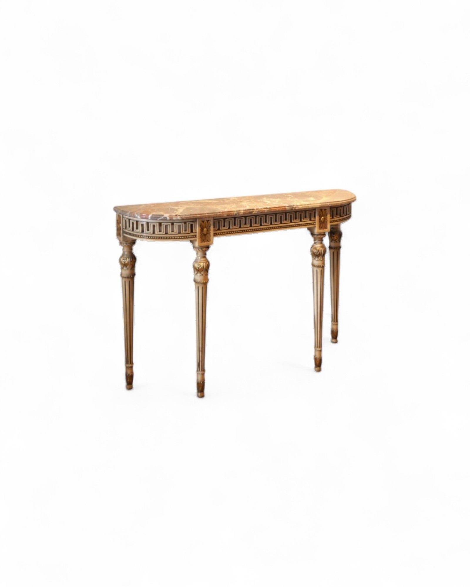 Louis XVI-Style Painted and Giltwood Console – Italian (Curved)