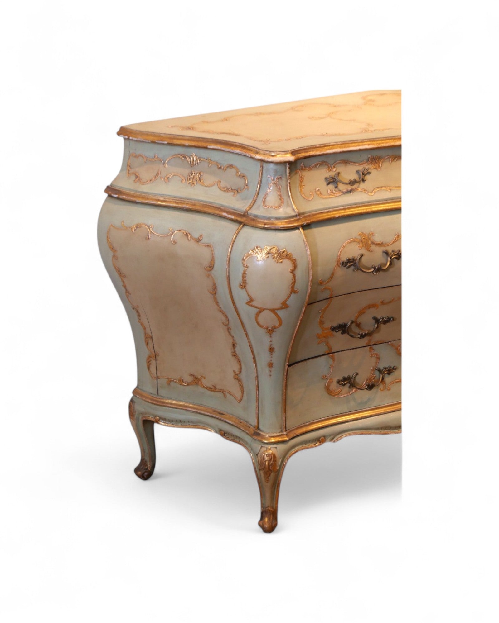 Rare Venetian Lacquered & Parcel-Gilt Commode