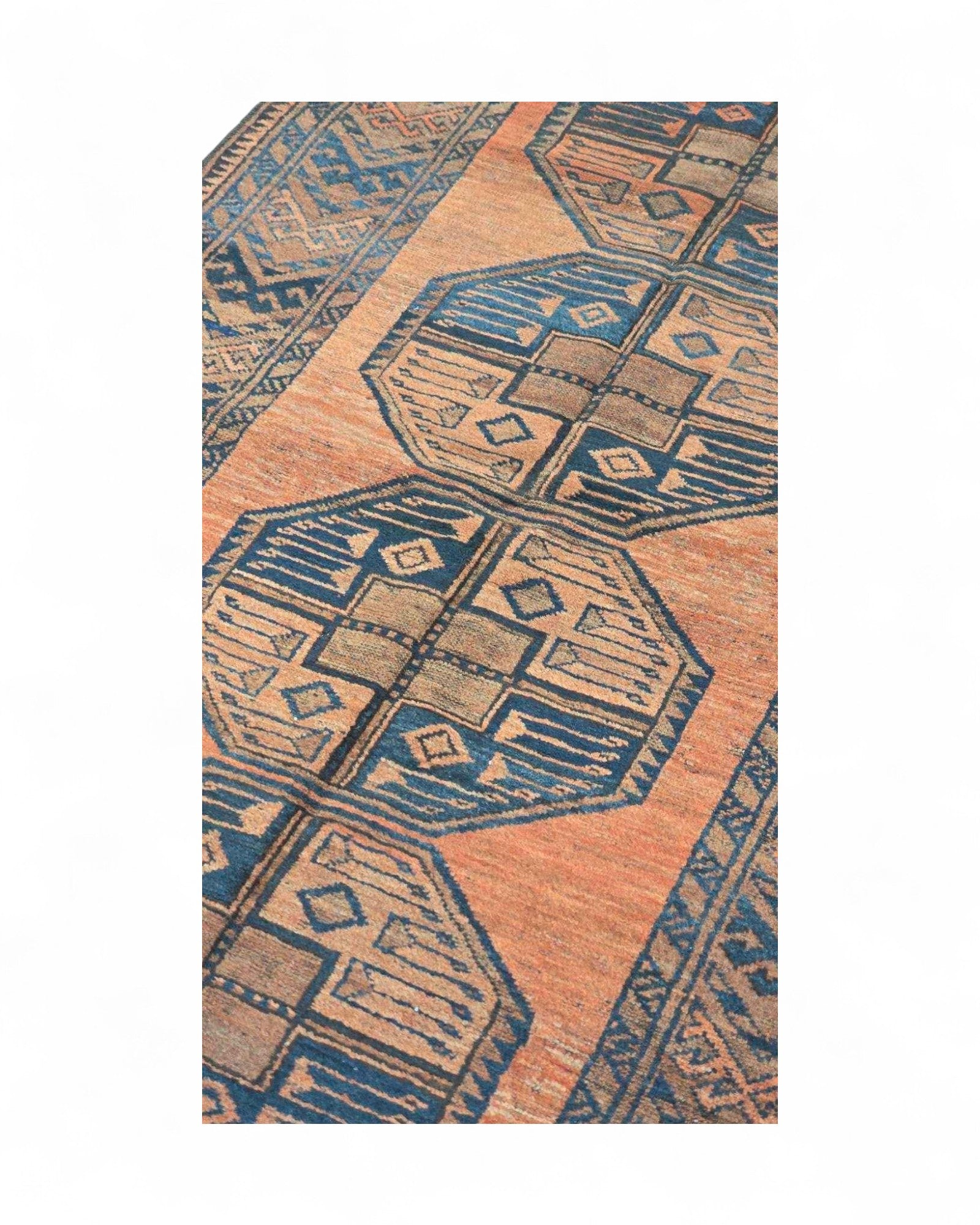 Vintage Afghan Tribal Octagon Rug | 116 x 203 cm