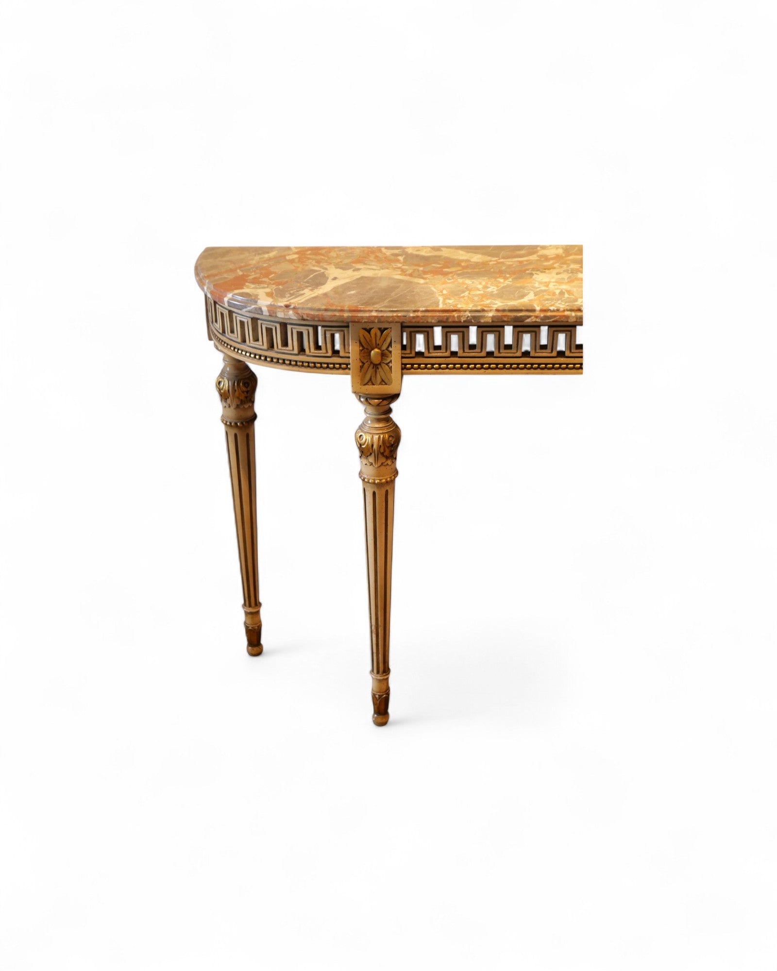 Louis XVI-Style Painted and Giltwood Console – Italian (Curved)