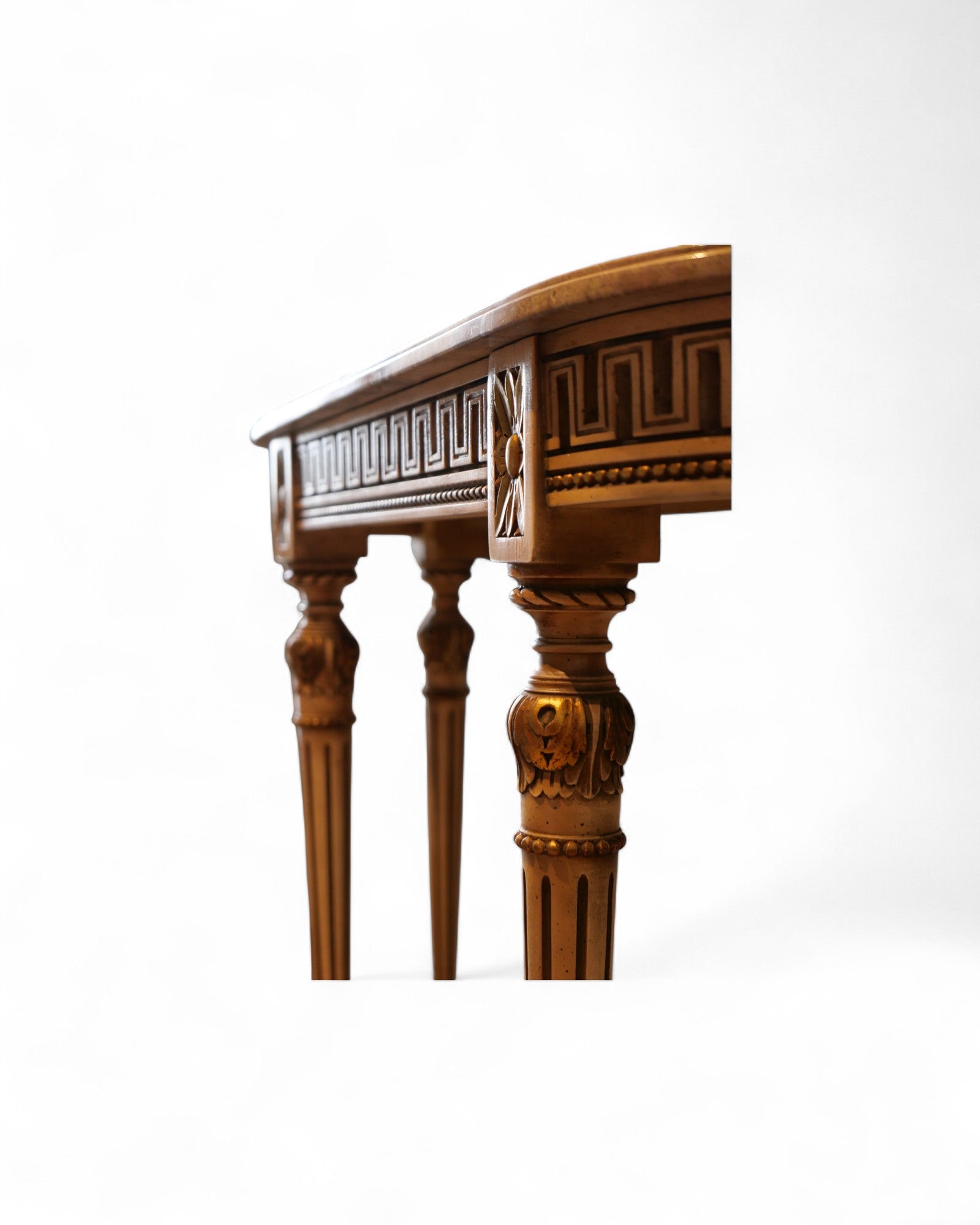 Louis XVI-Style Painted and Giltwood Console – Italian (Curved)