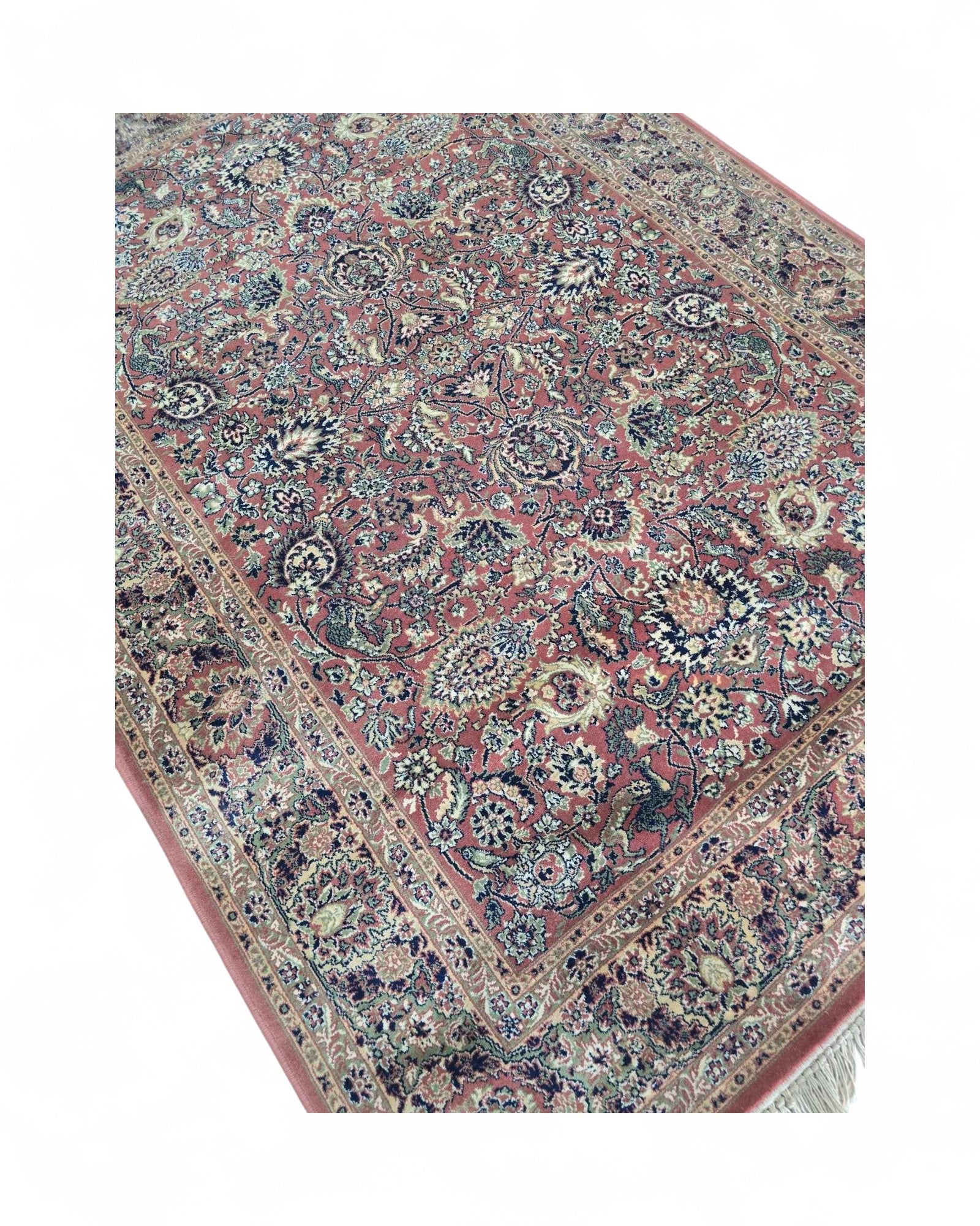 Belgian Floral Medallion Rug in Red & Ivory | 170 x 240cm