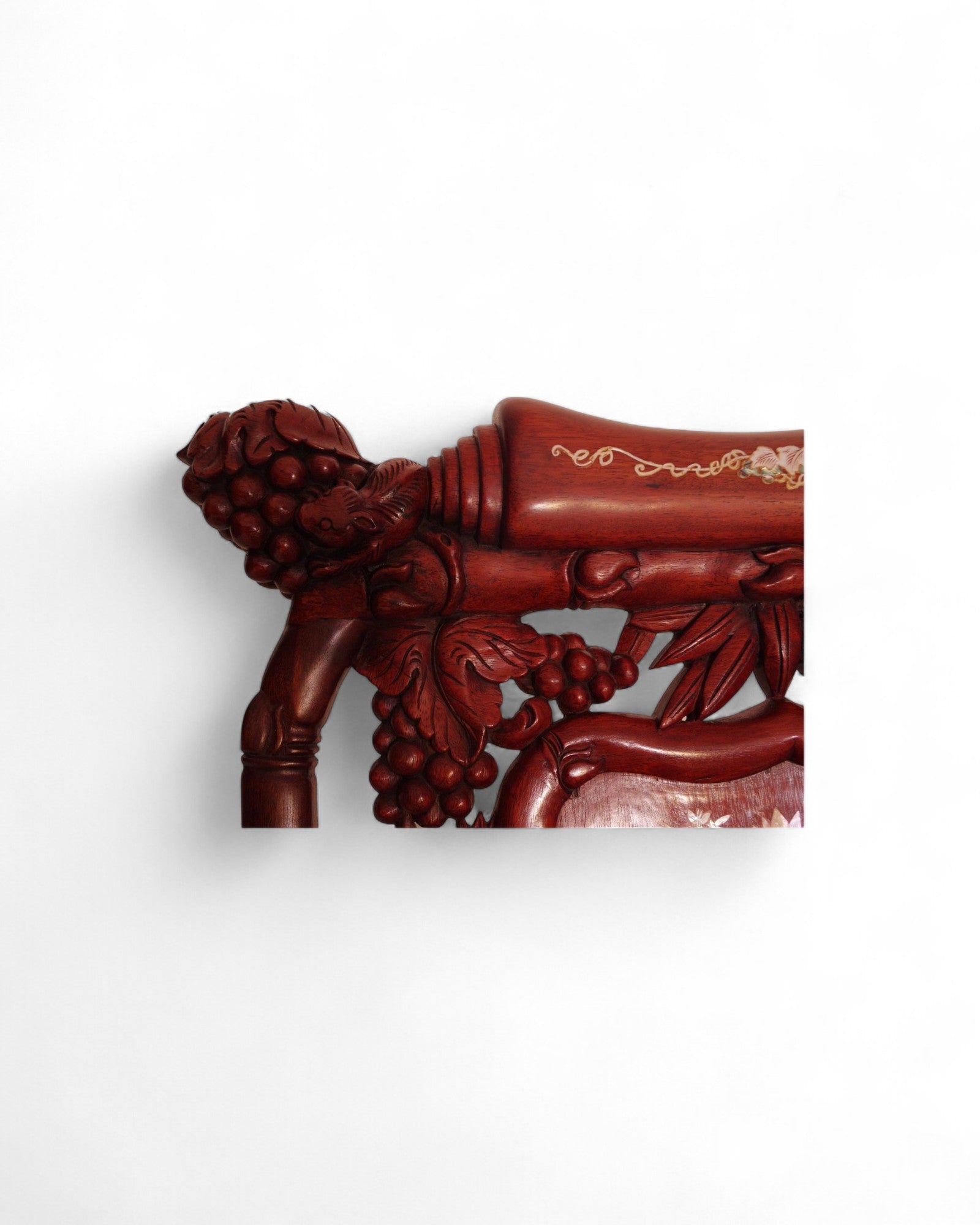 Chinese Mother-of-Pearl Inlaid Rosewood Rocking Recliner (Imperial-Style “Taishi” Chair)