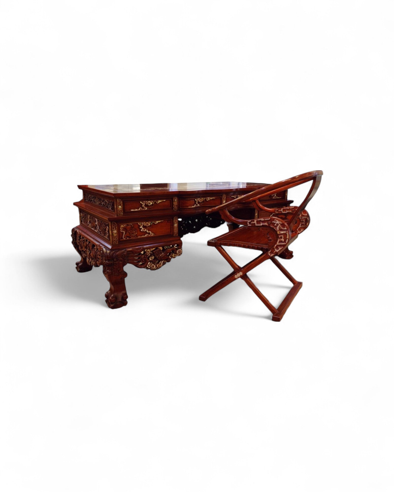 Mother of Pearl Chinese Reproduction Grand Working Table