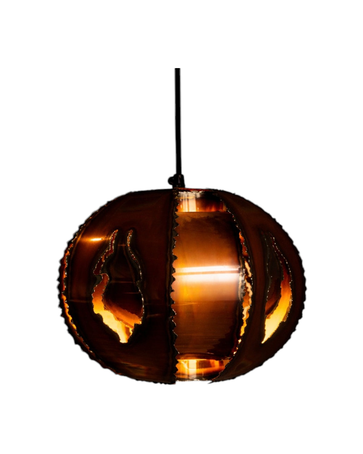 Brutalist copper lamp by Sven Aage Holm Sørensen