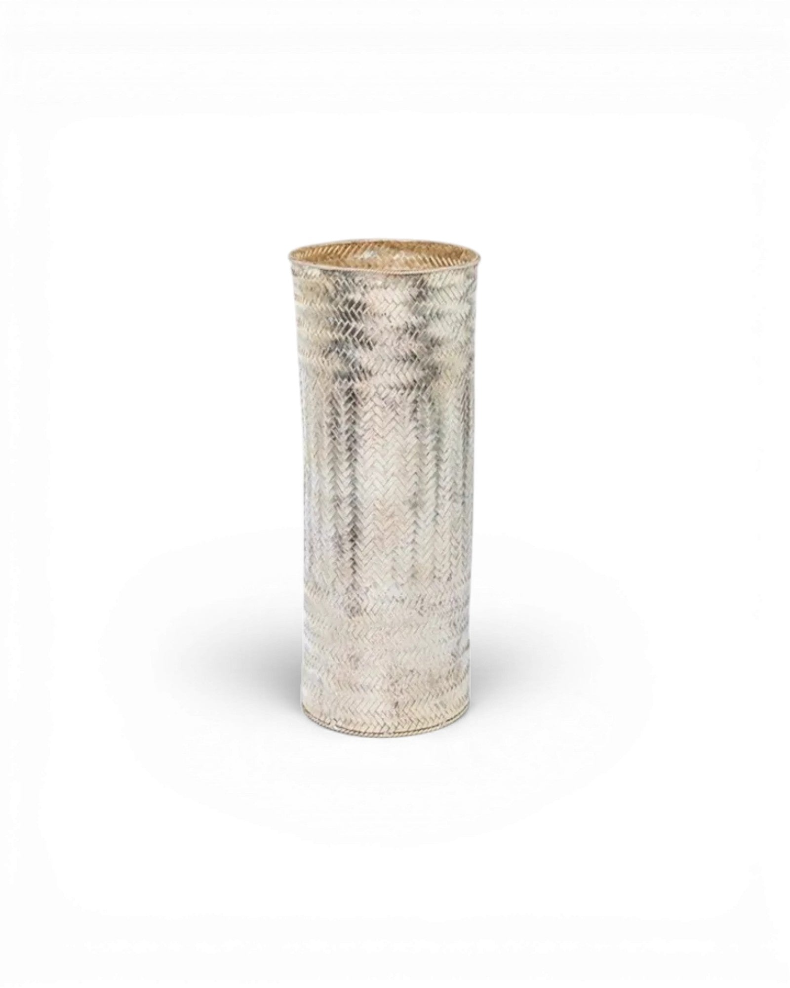Sopha Silver Plated Copper Woven Round Wide Vase